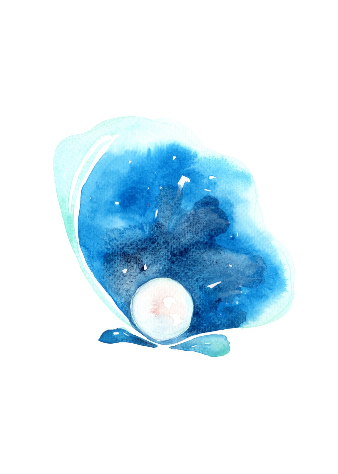 Ocean Pearl Dream Watercolor Wall Art