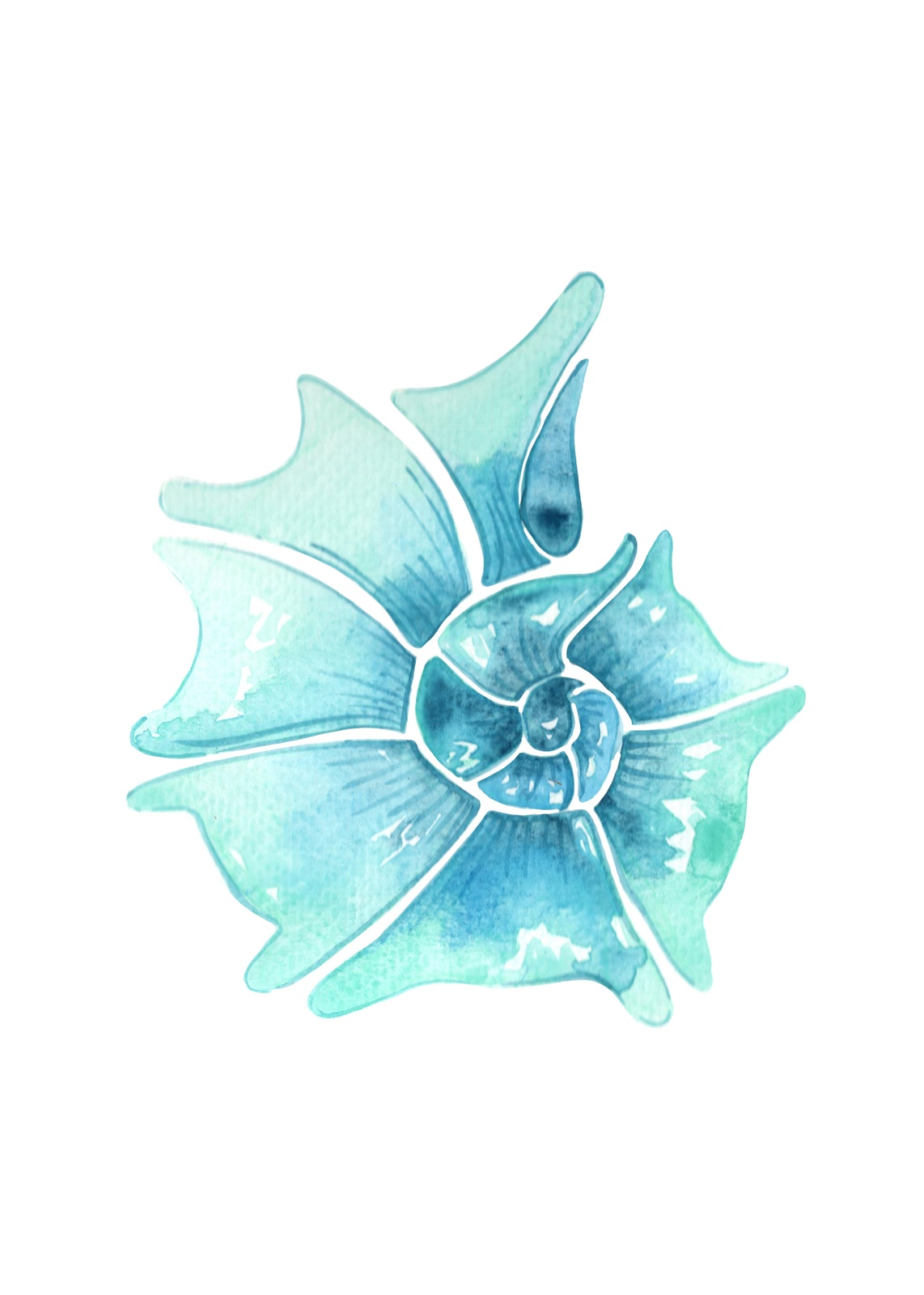Serene Ocean Swirl Nautilus Wall Art
