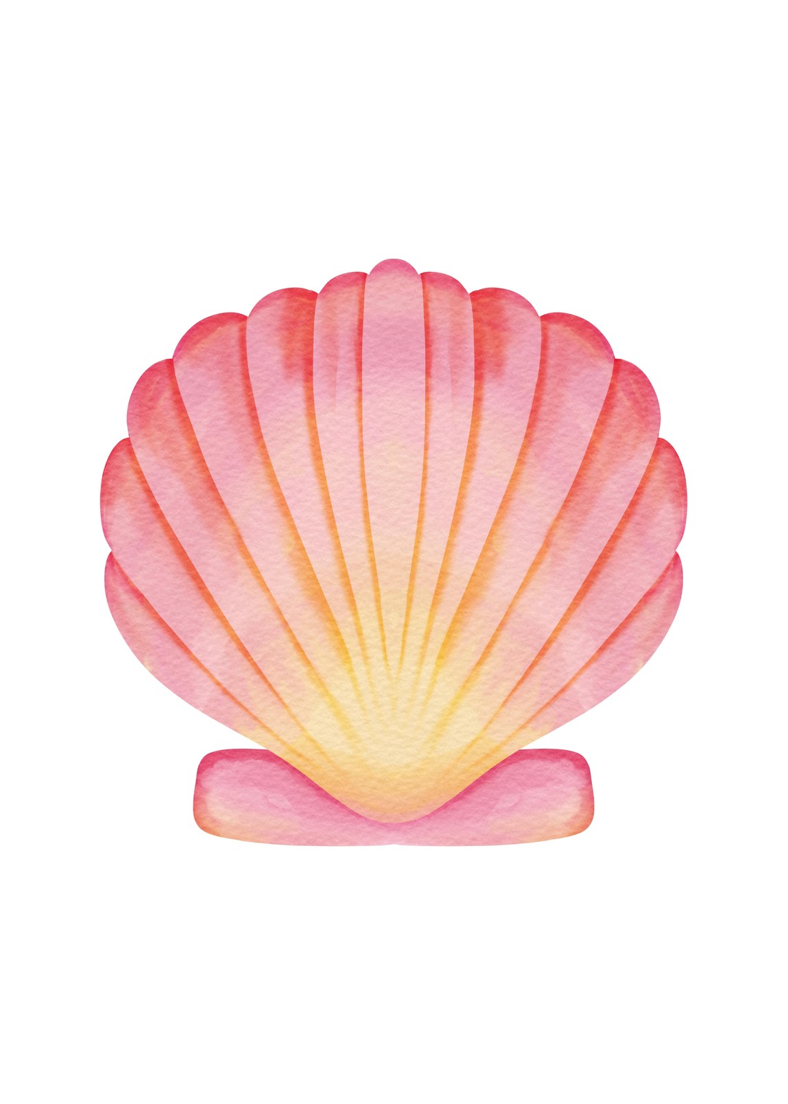 Watercolor Pink Scallop Shell Wall Art