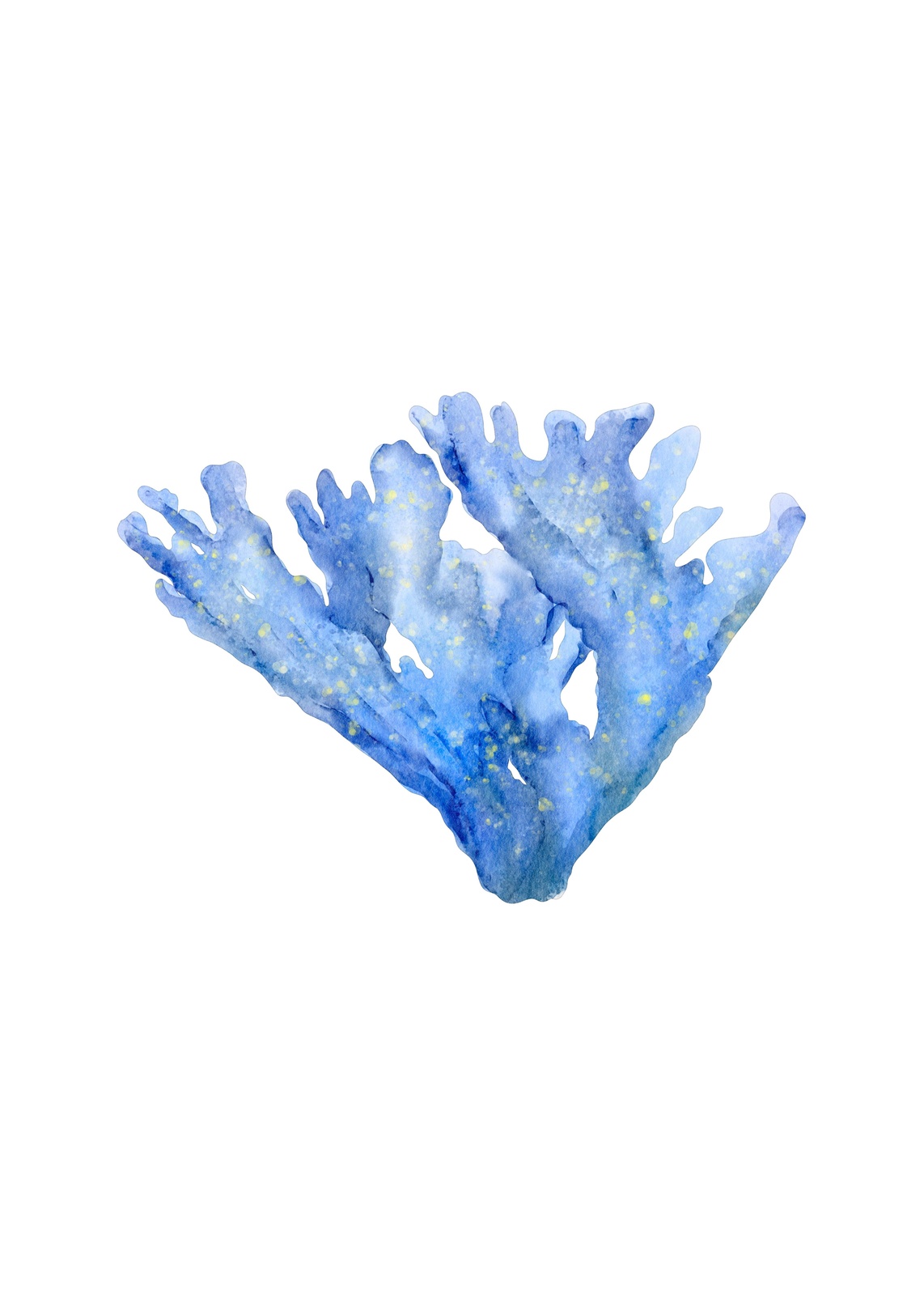 Blue Coral Watercolor Ocean Art Wall Art