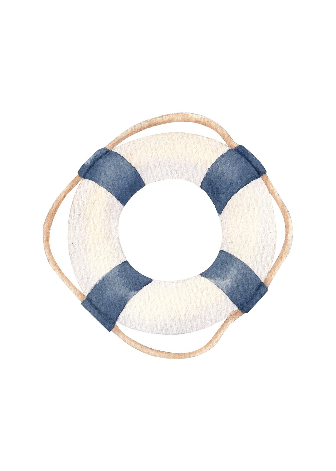 Nautical Lifebuoy Watercolor Wall Art