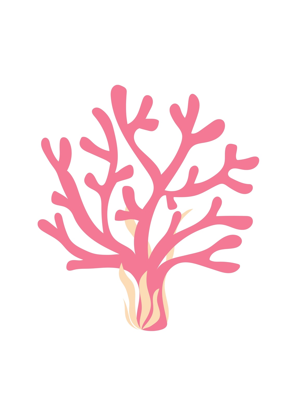 Coral Branch Pink Ocean Wall Art Wall Art