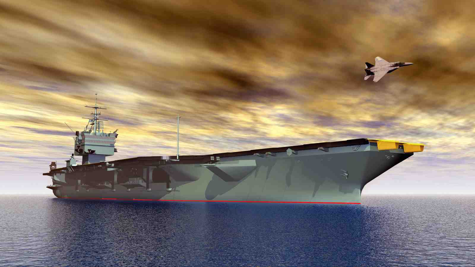 Mighty Aircraft Carrier & Jet Wall Art