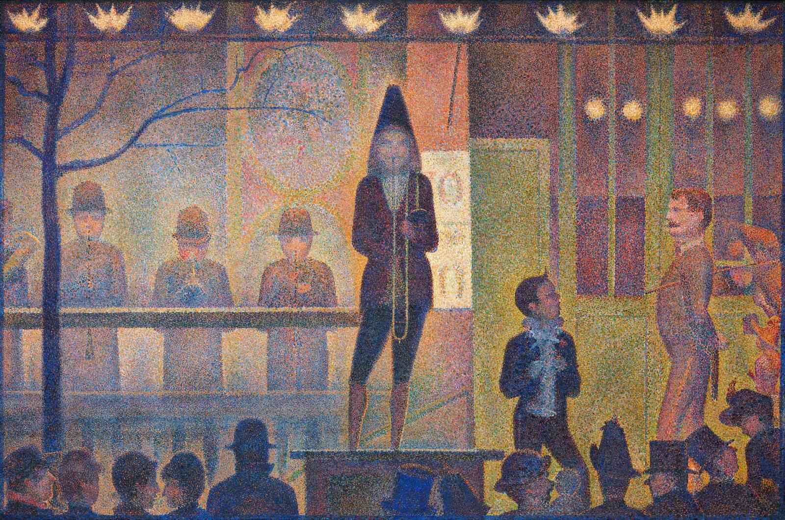 Vibrant Evening Circus Neo-Impressionist Wall Art