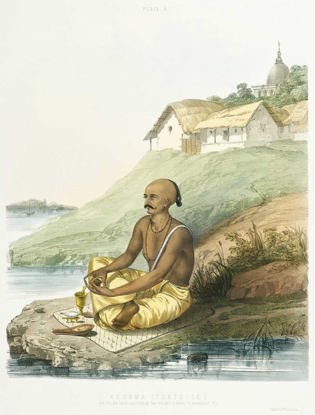 Indian Monk Serenity Landscape Wall Art