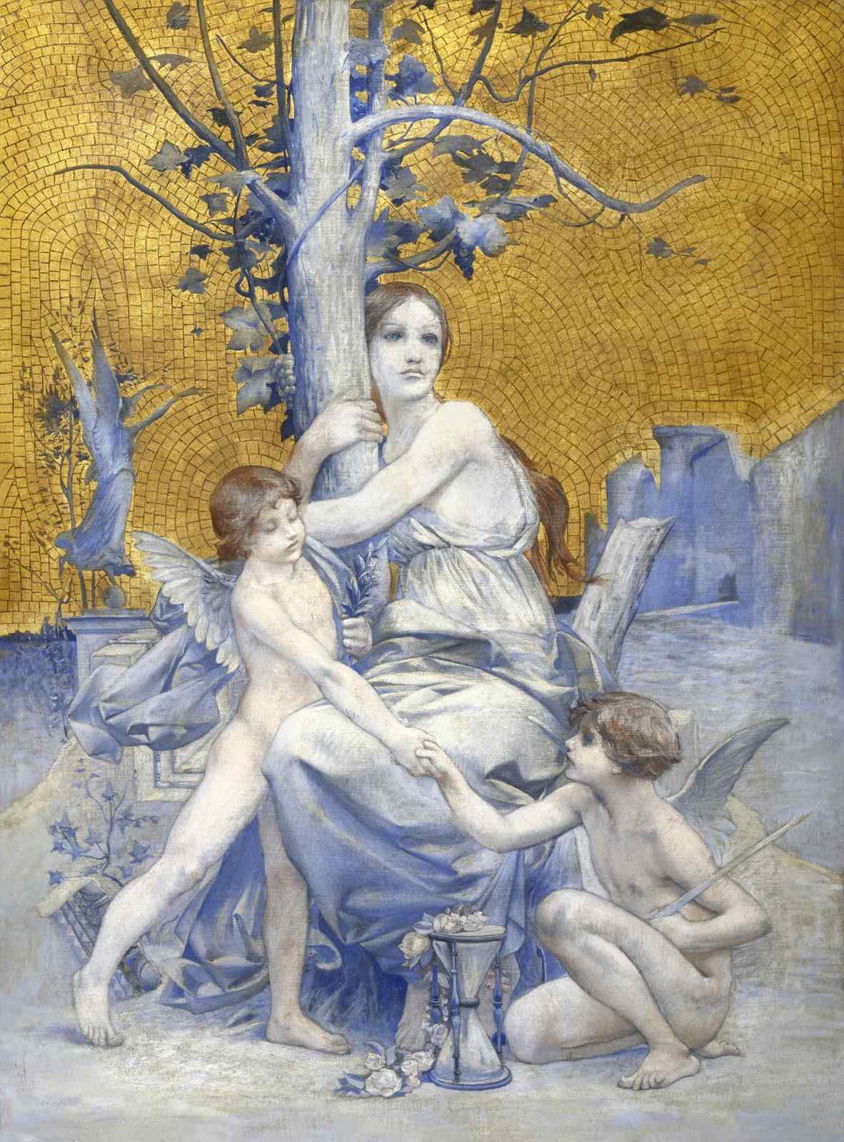 Timeless Allegory Serenity Gold Mosaic Wall Art