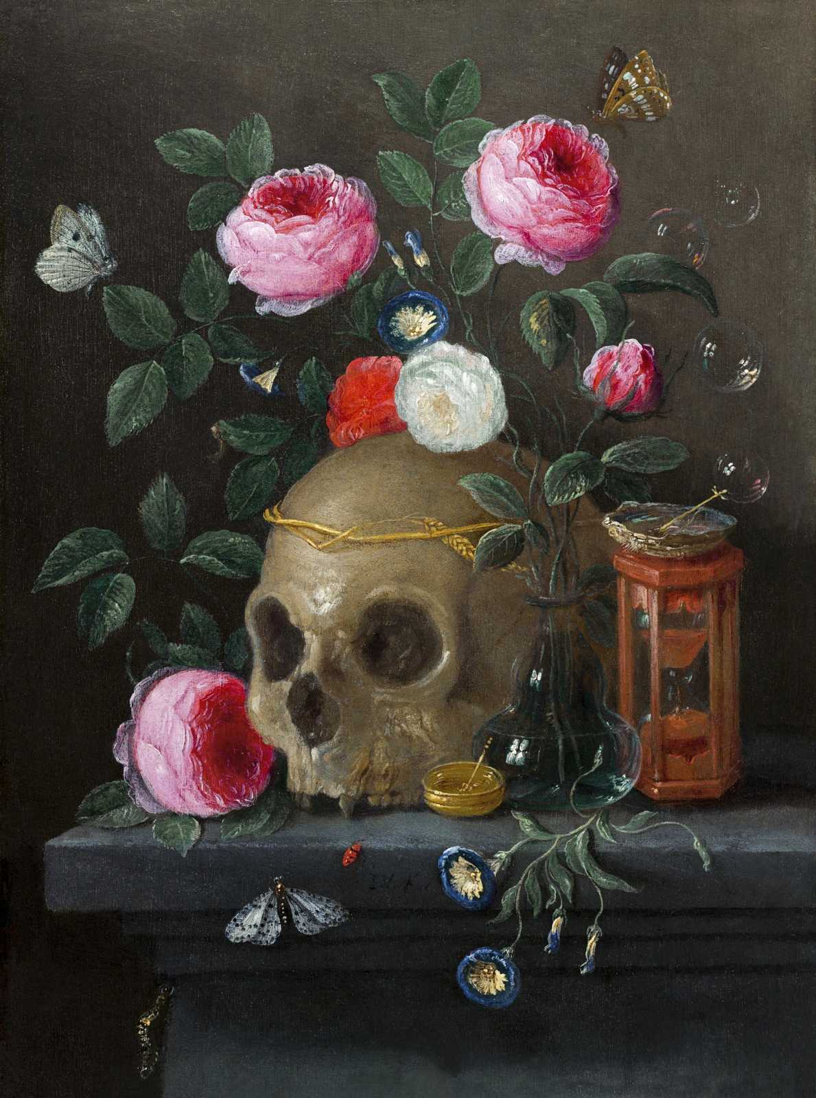 Vanitas Skull & Roses Baroque Wall Art