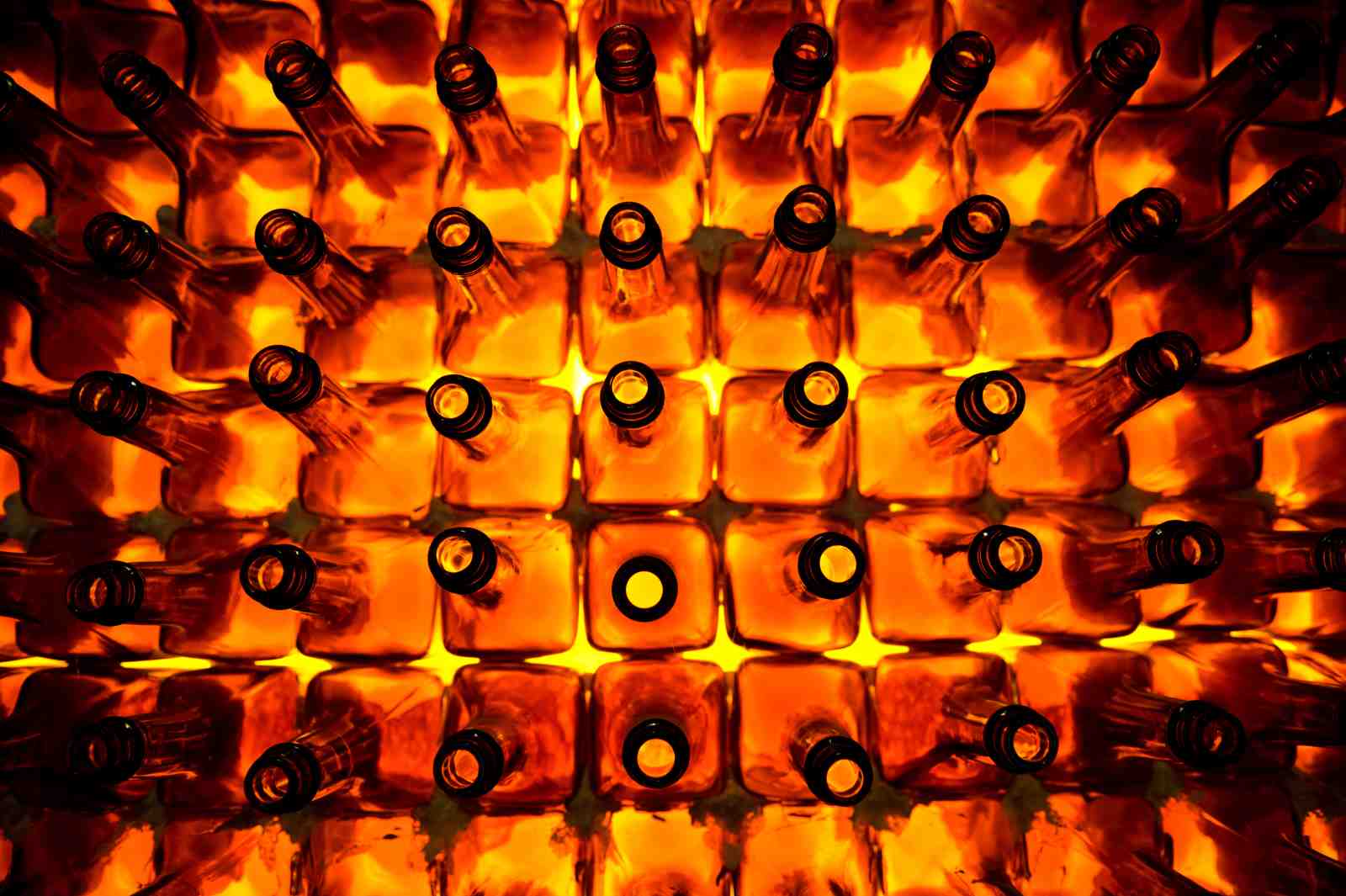 Amber Bottles Abstract Warm Tones Wall Art