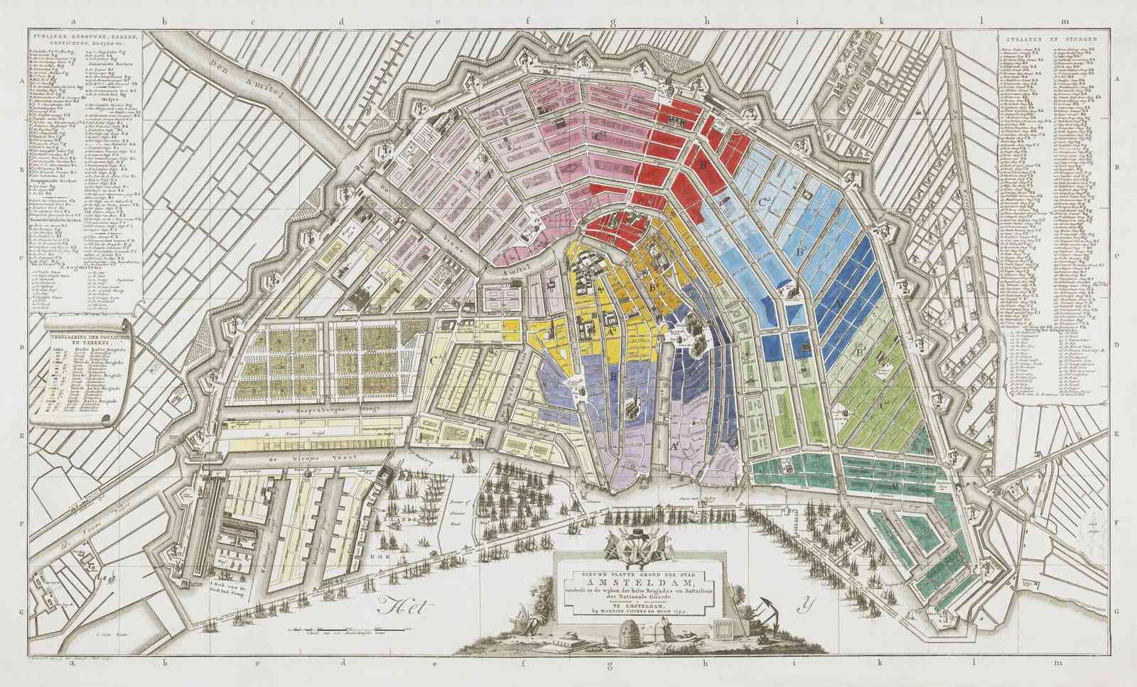Historic Amsterdam Map Art Wall Art