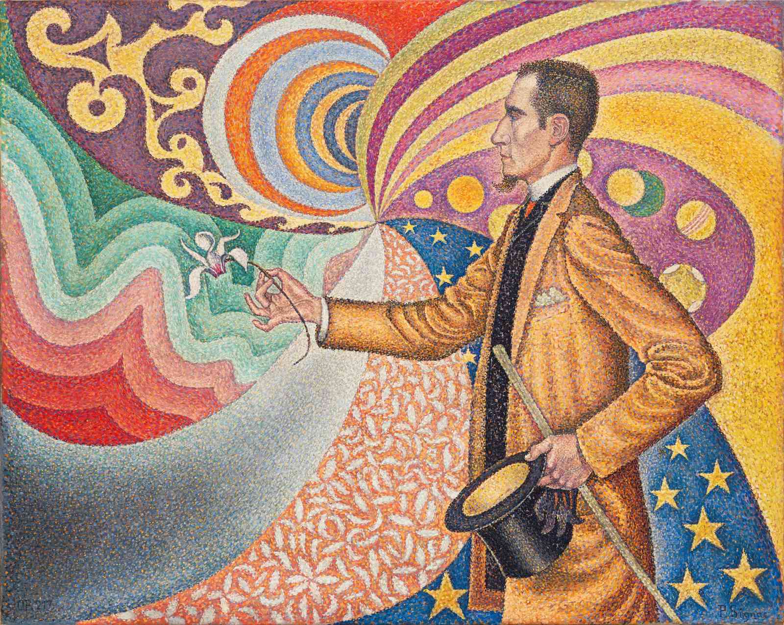 Surrealist Man with Orchid Wall Art