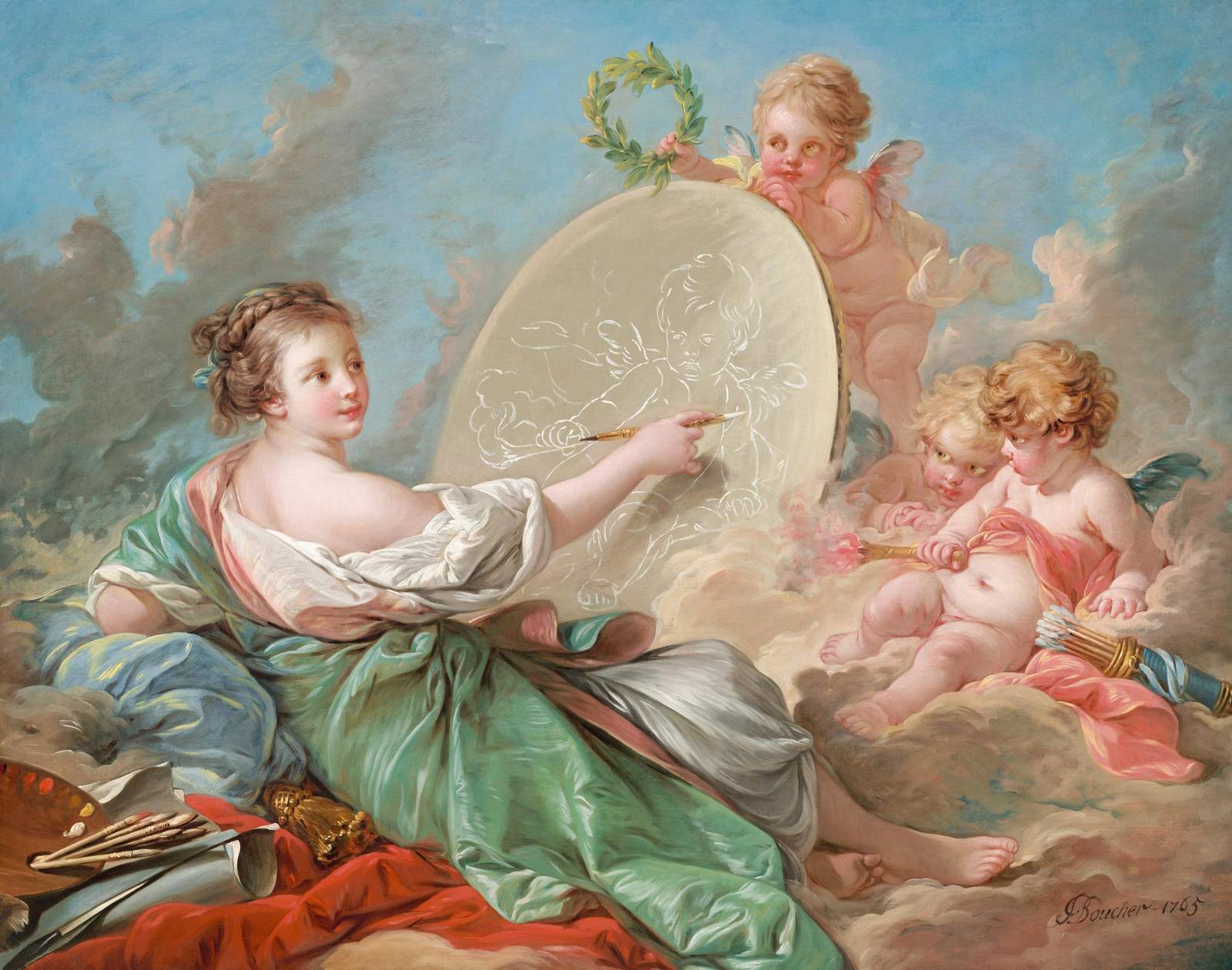 Cherubic Artistry Rococo Allegory Wall Art