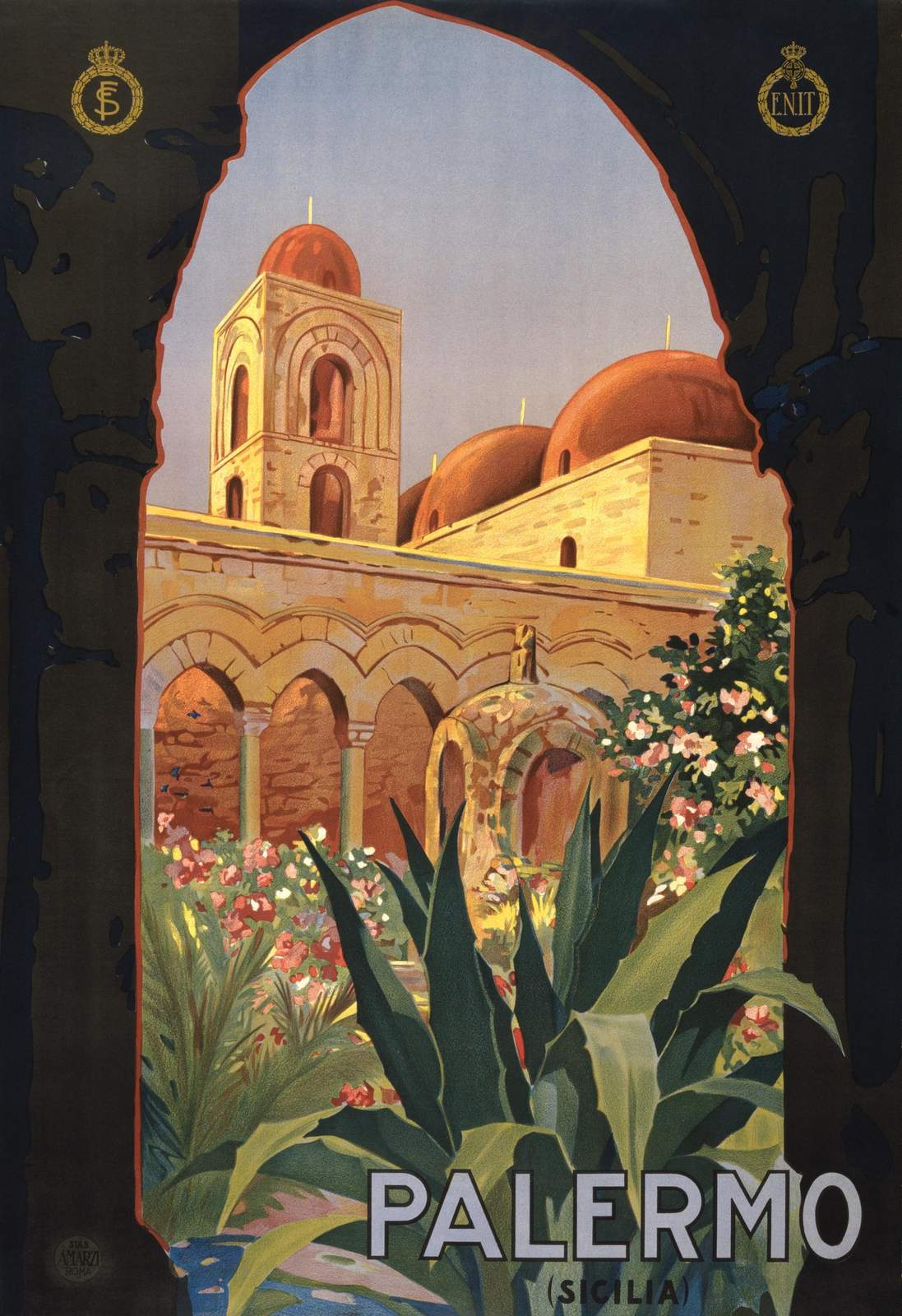 Palermo Sicily Vintage Travel Poster Wall Art