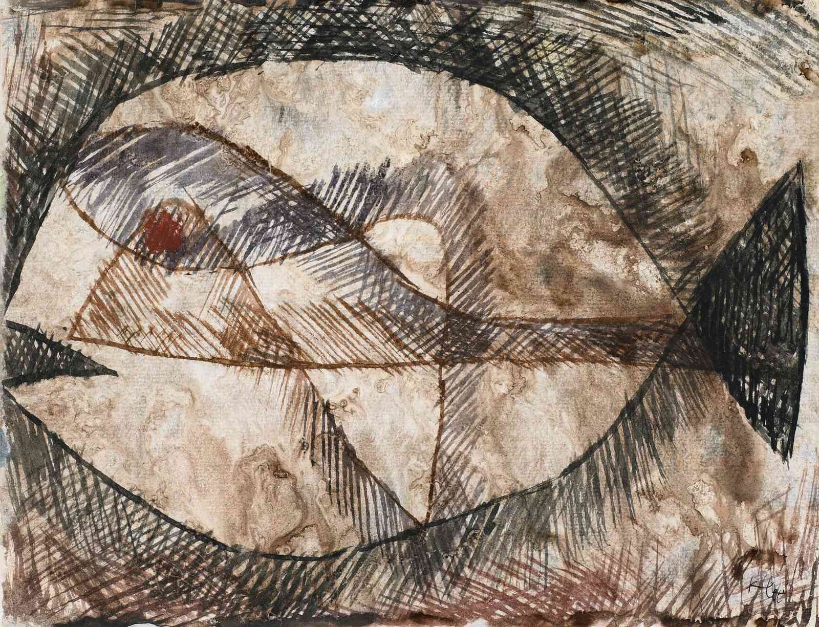 Abstract Fish Geometric Mixed Media Wall Art