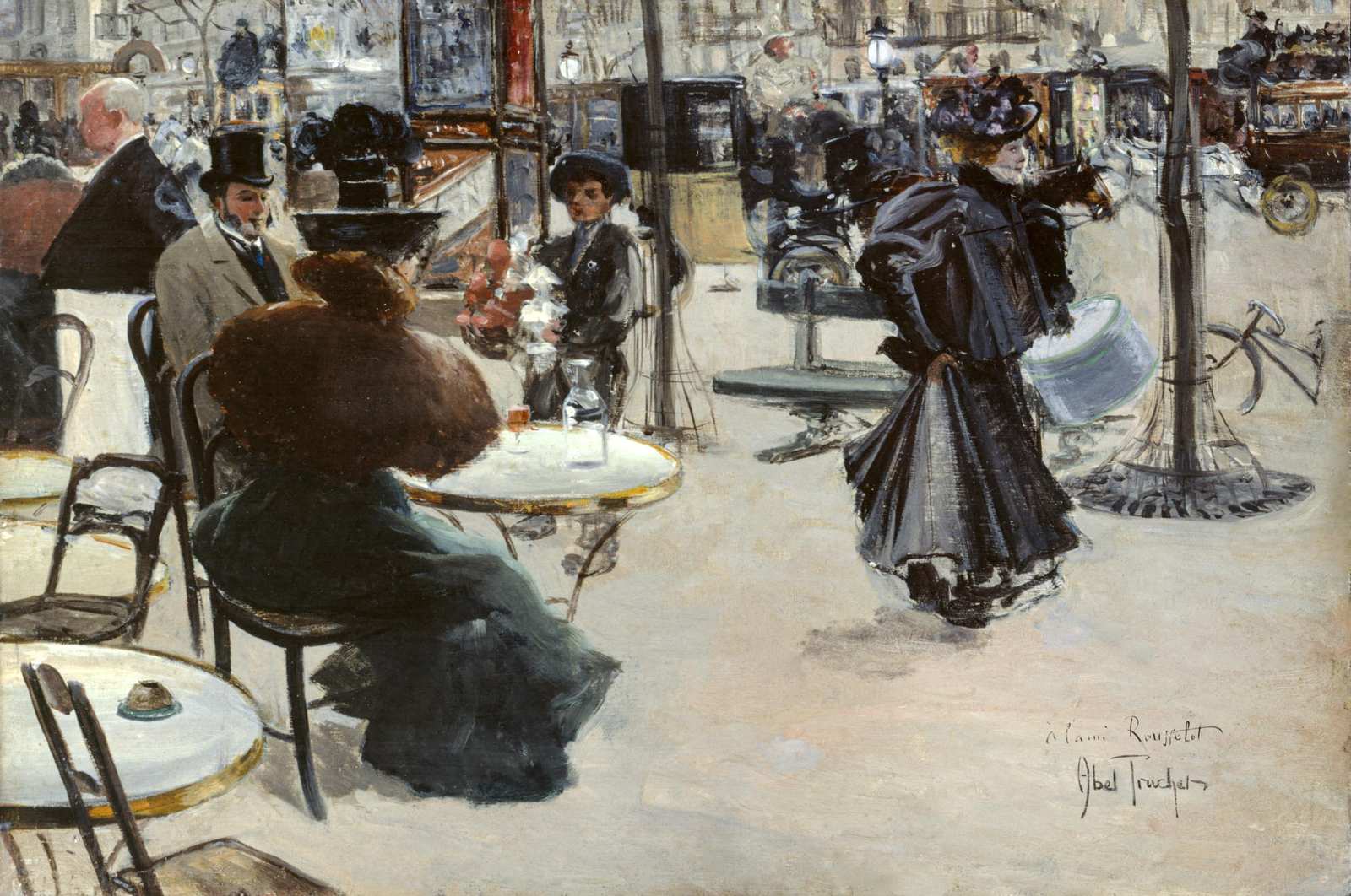 Parisian Cafe Scene Impressionist Wall Art