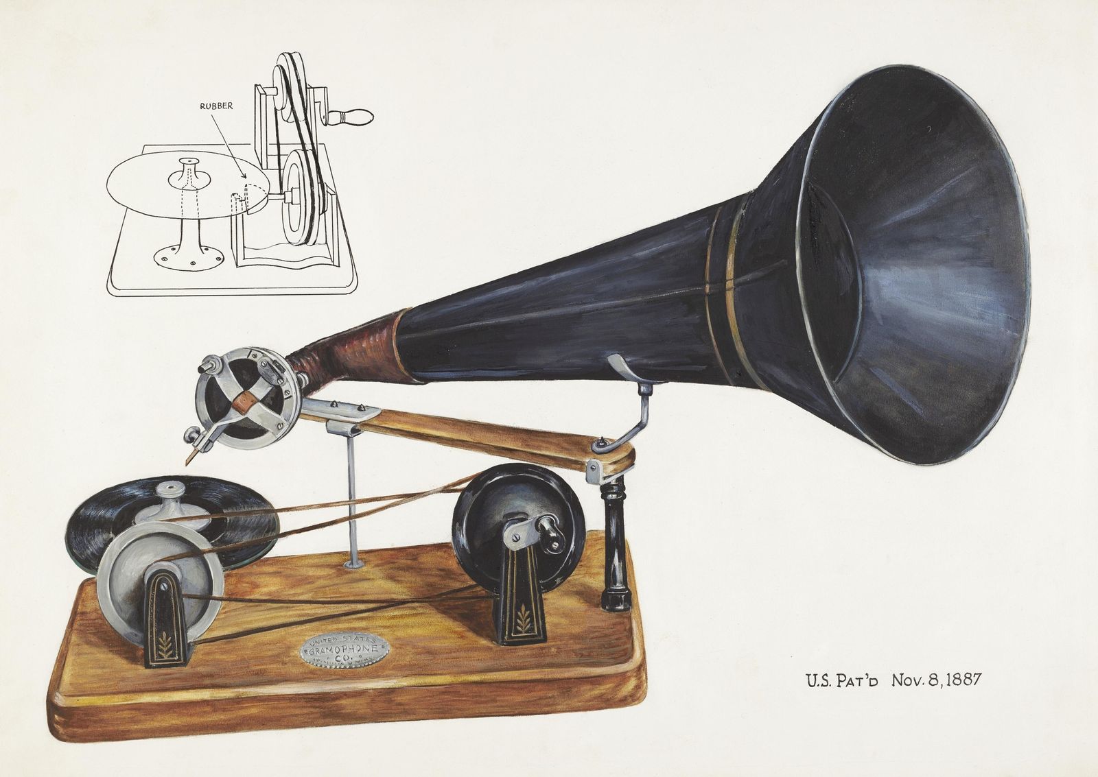 Vintage Gramophone Patent Art Wall Art