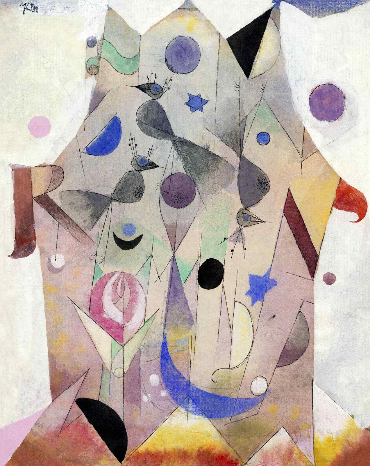 Whimsical Bird & Star Abstract Wall Art
