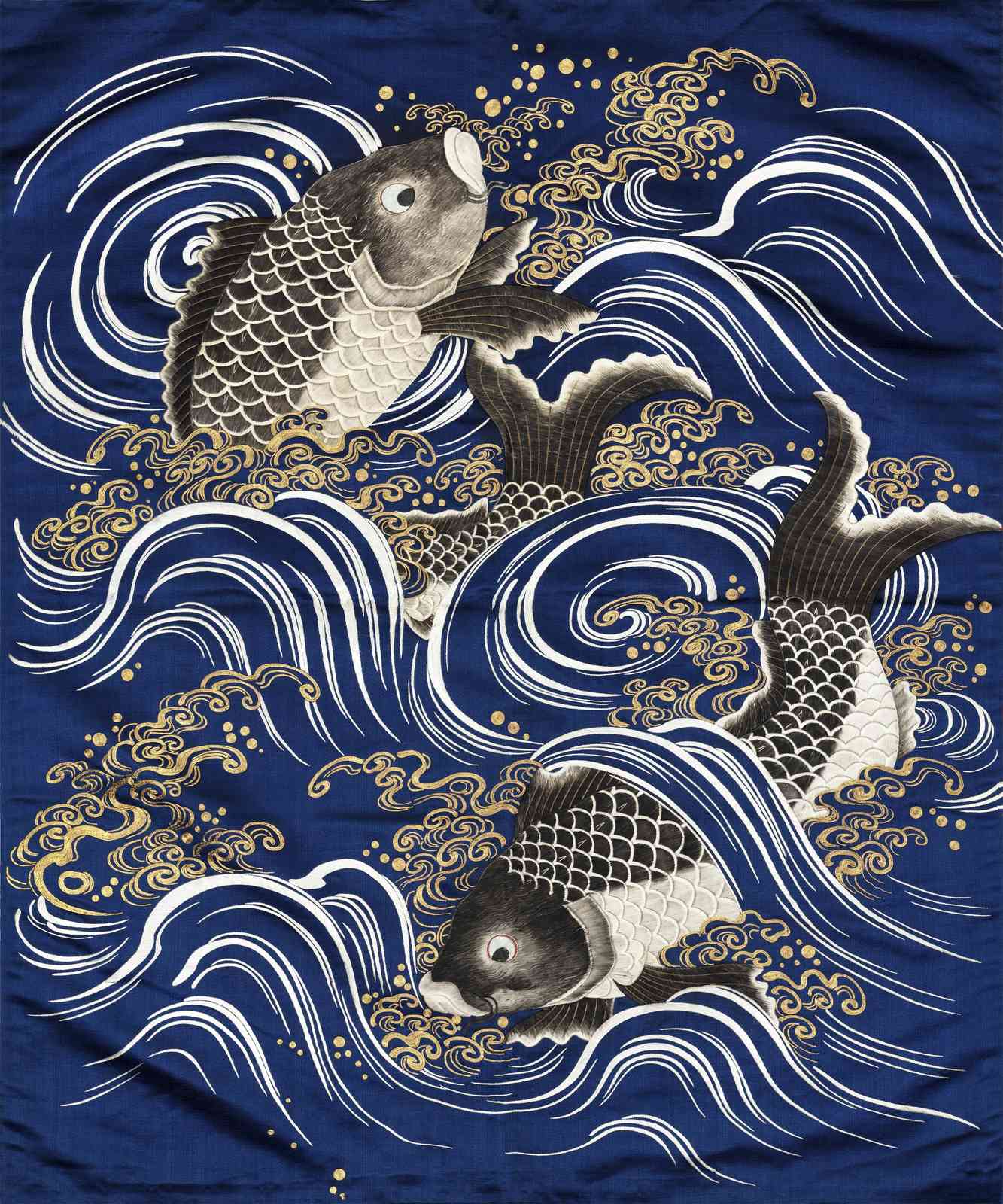 Majestic Koi Fish Waves Wall Art - Japanese Art