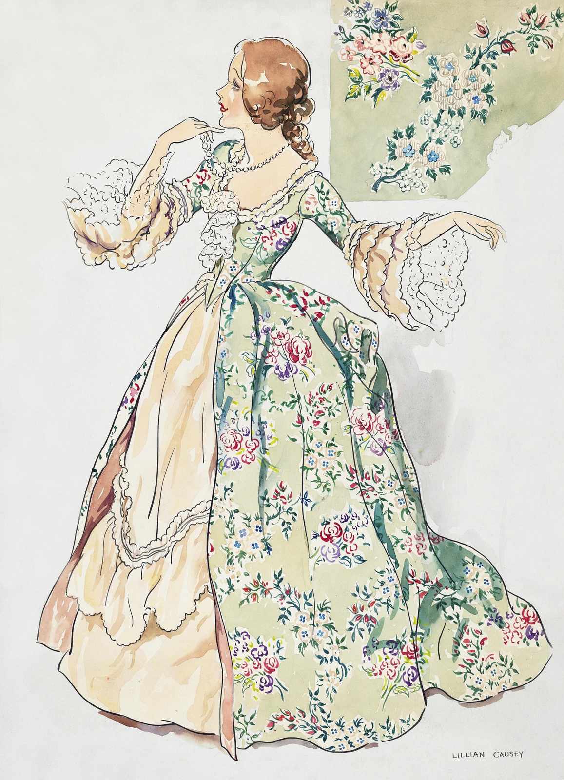 Vintage Floral Elegance Fashion Illustration Wall Art