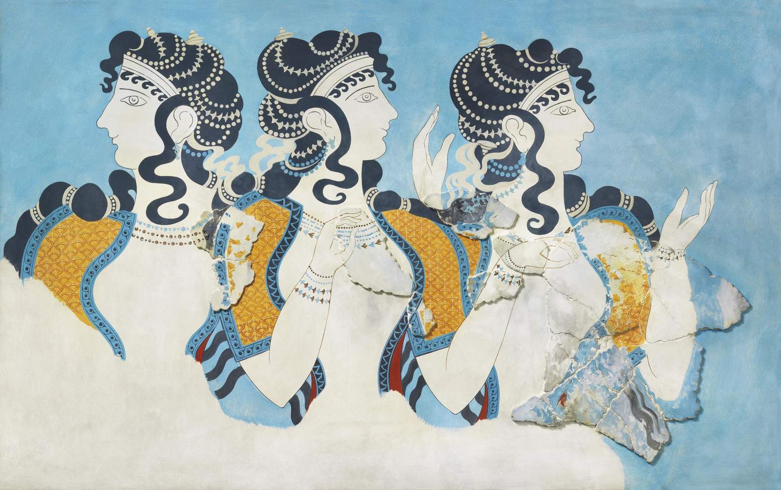 Minoan Ladies Ancient Fresco Wall Art