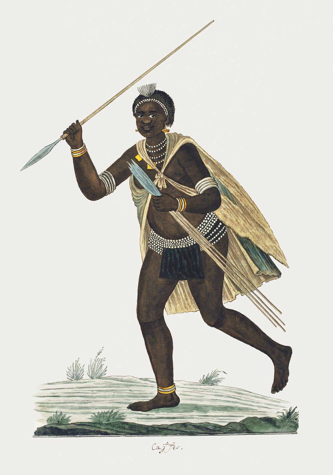 Vintage Warrior with Spear Wall Art