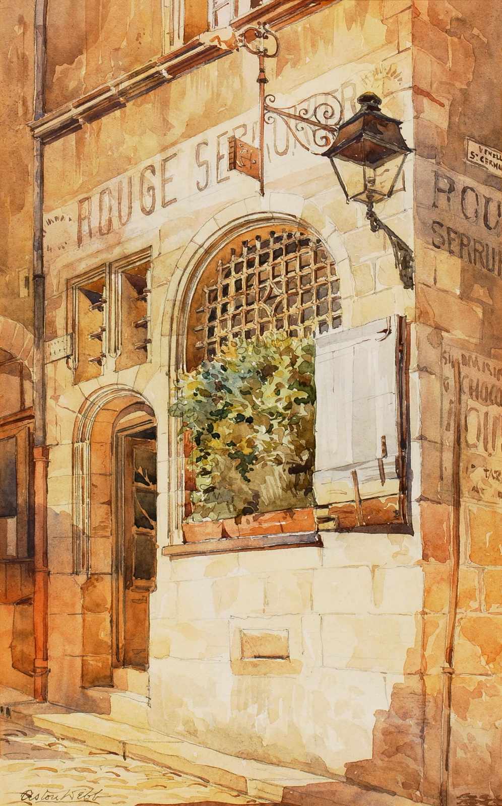 Parisian Charm "Rouge Serrure" Watercolor Wall Art