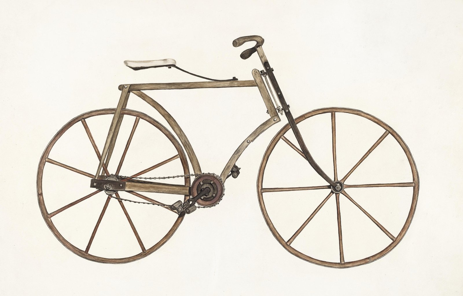 Vintage Wooden Bicycle Art Wall Art