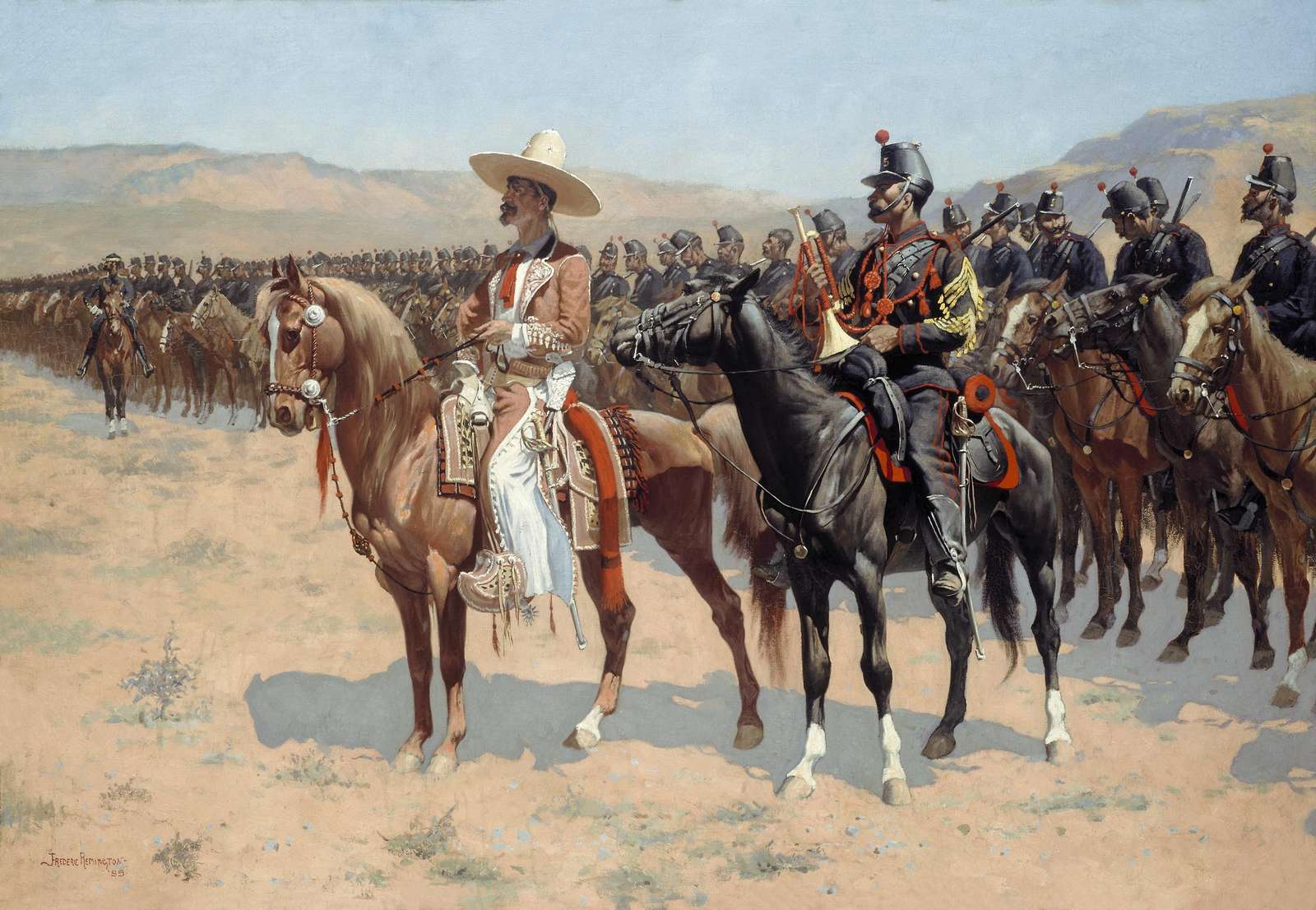 Historic Cavalry Charge Desert Landscape Wall Art