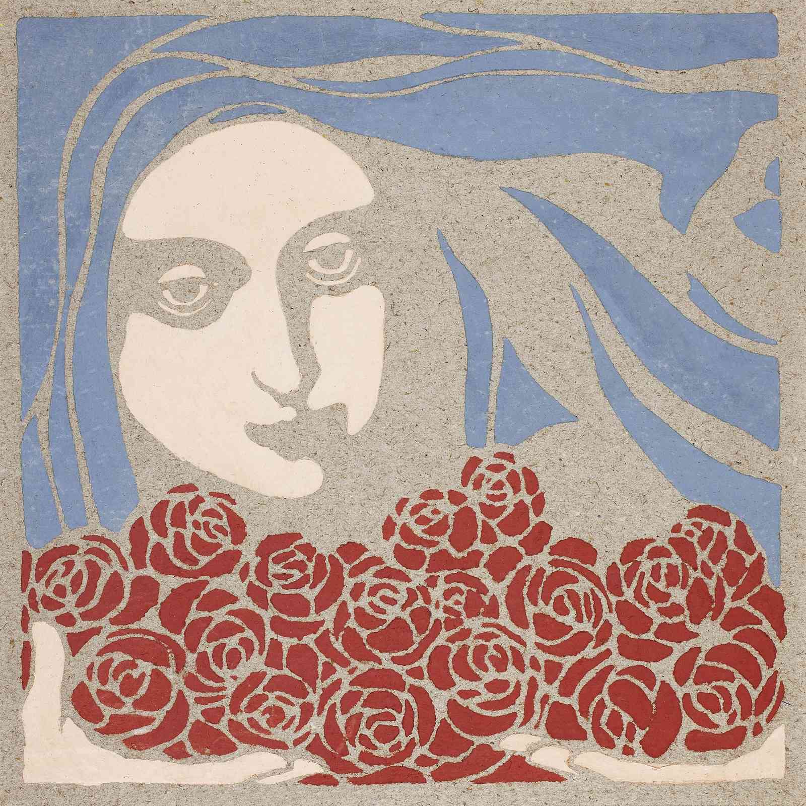 Art Nouveau Woman & Roses Wall Art
