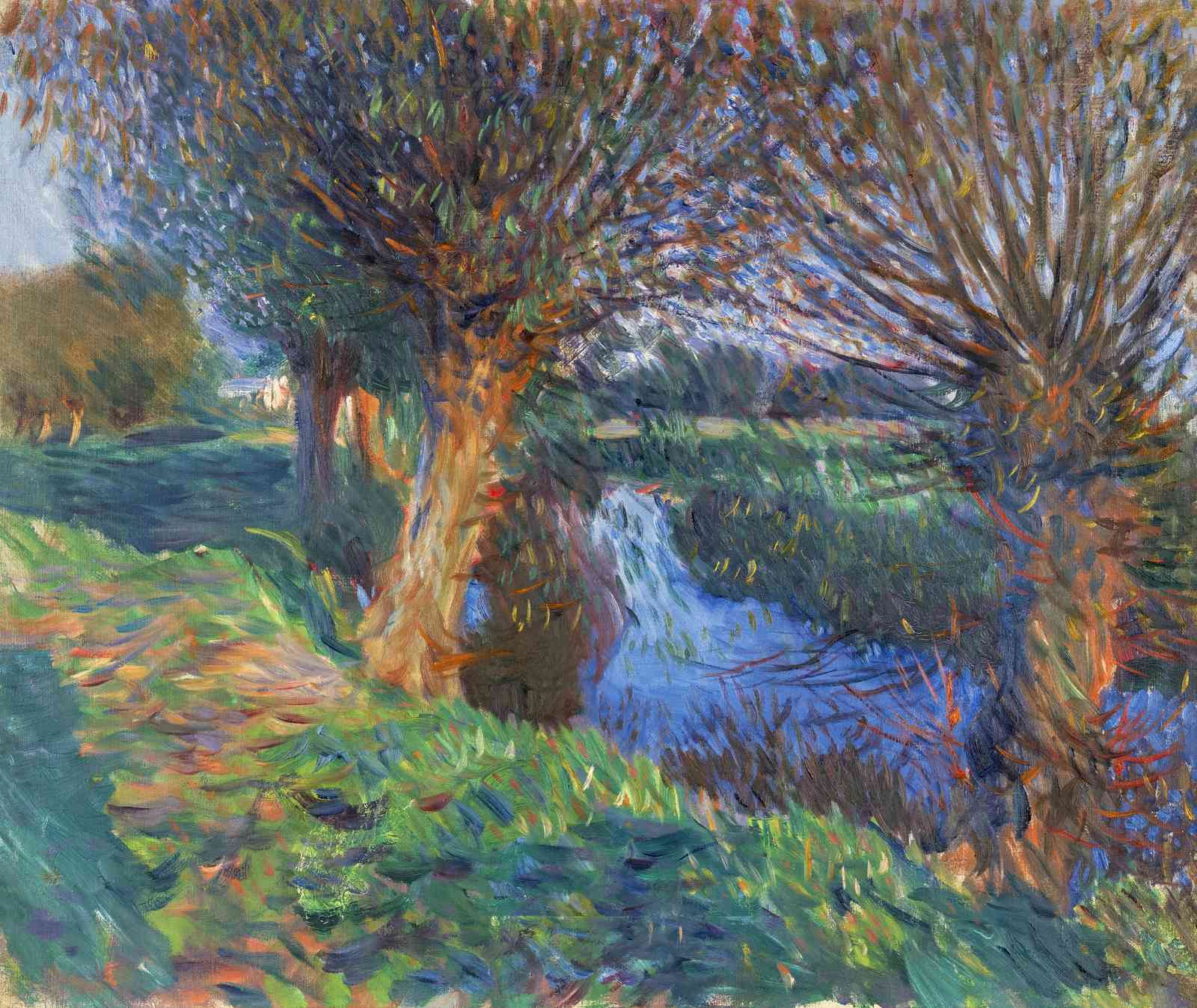 Impressionist Riverside Trees Wall Art