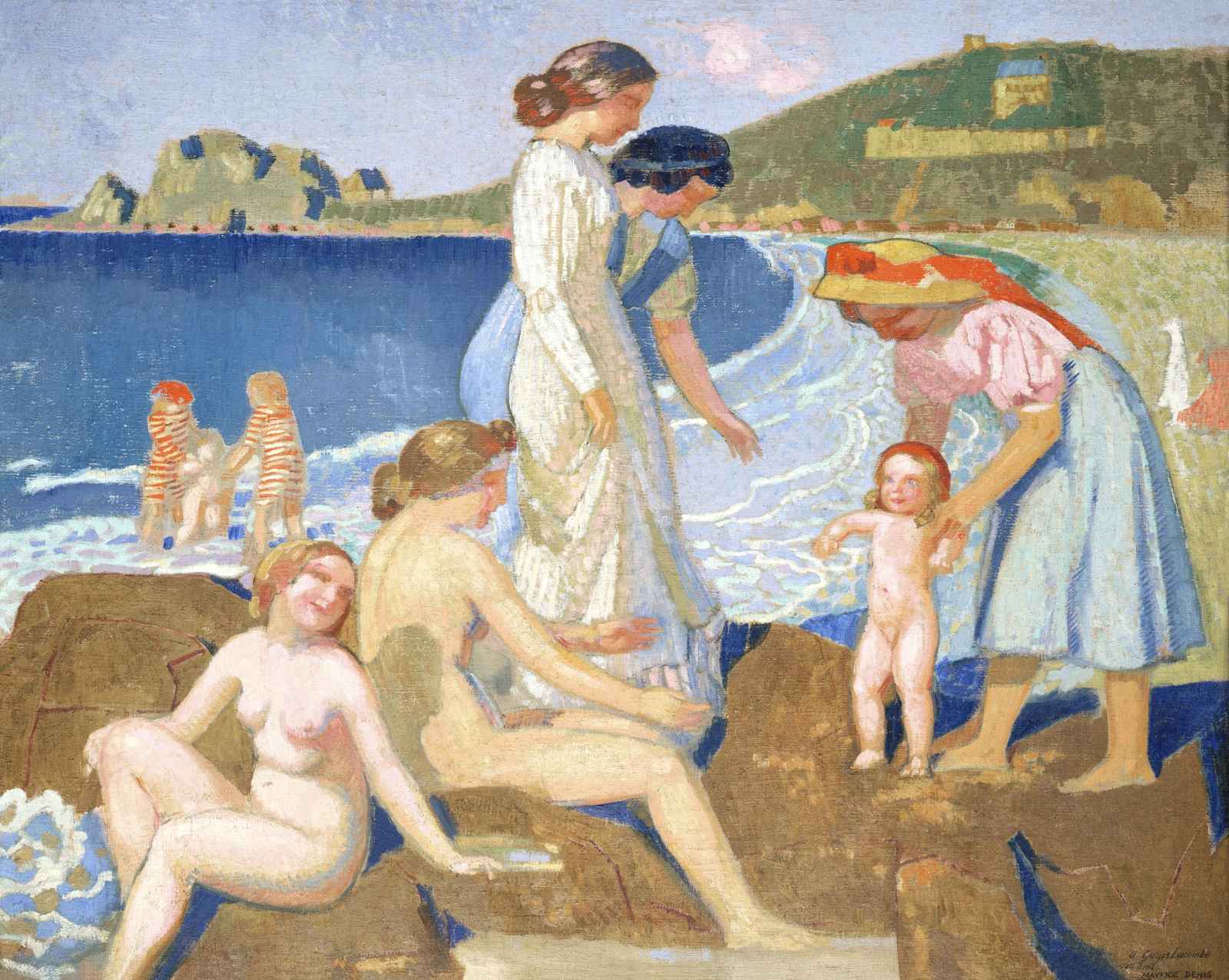 Bathers by the Sea Impressionist Wall Art