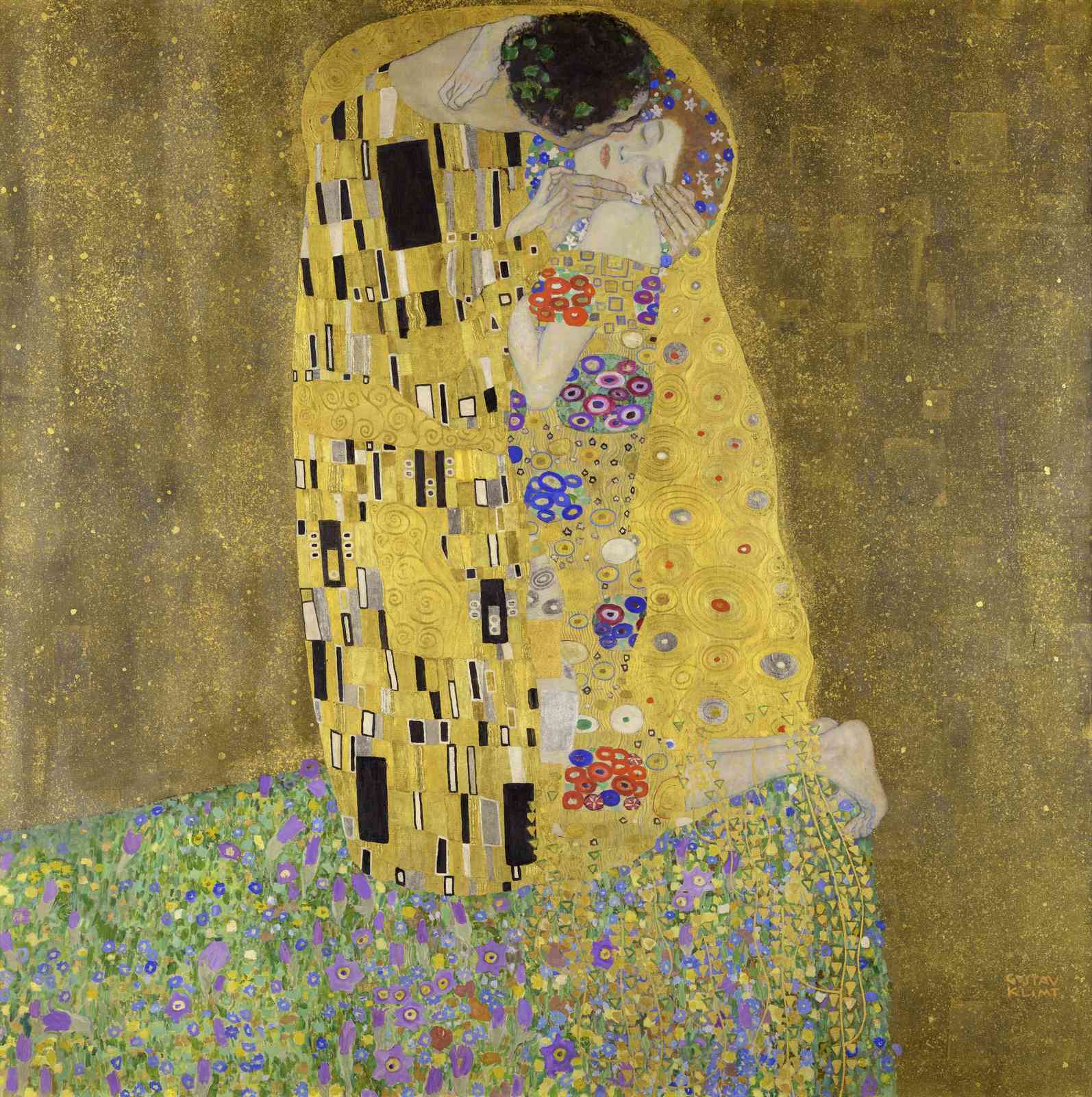 Gustav Klimt "The Kiss" Gold Art Nouveau Wall Art