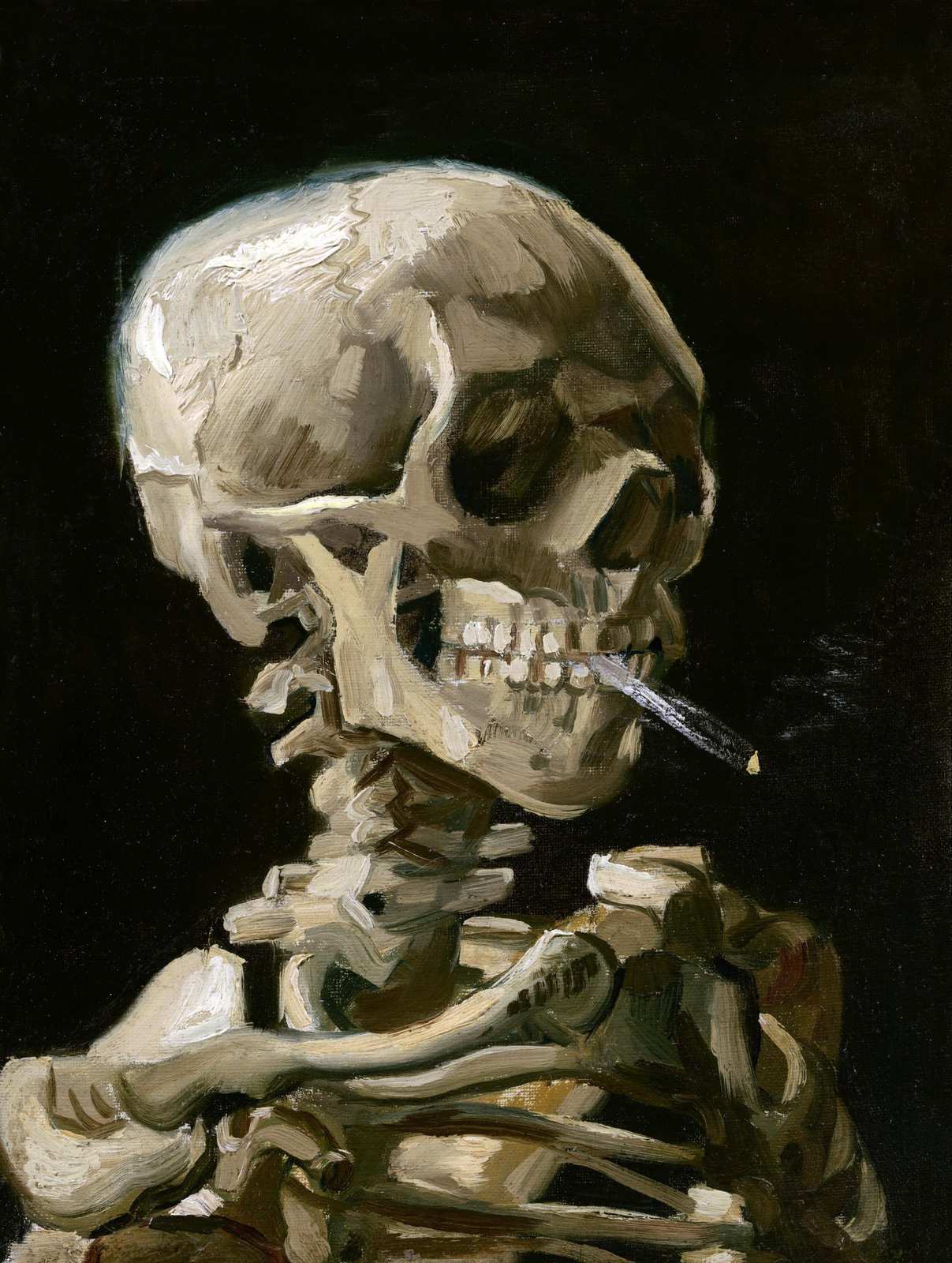 Van Gogh Skeleton Smoking Wall Art