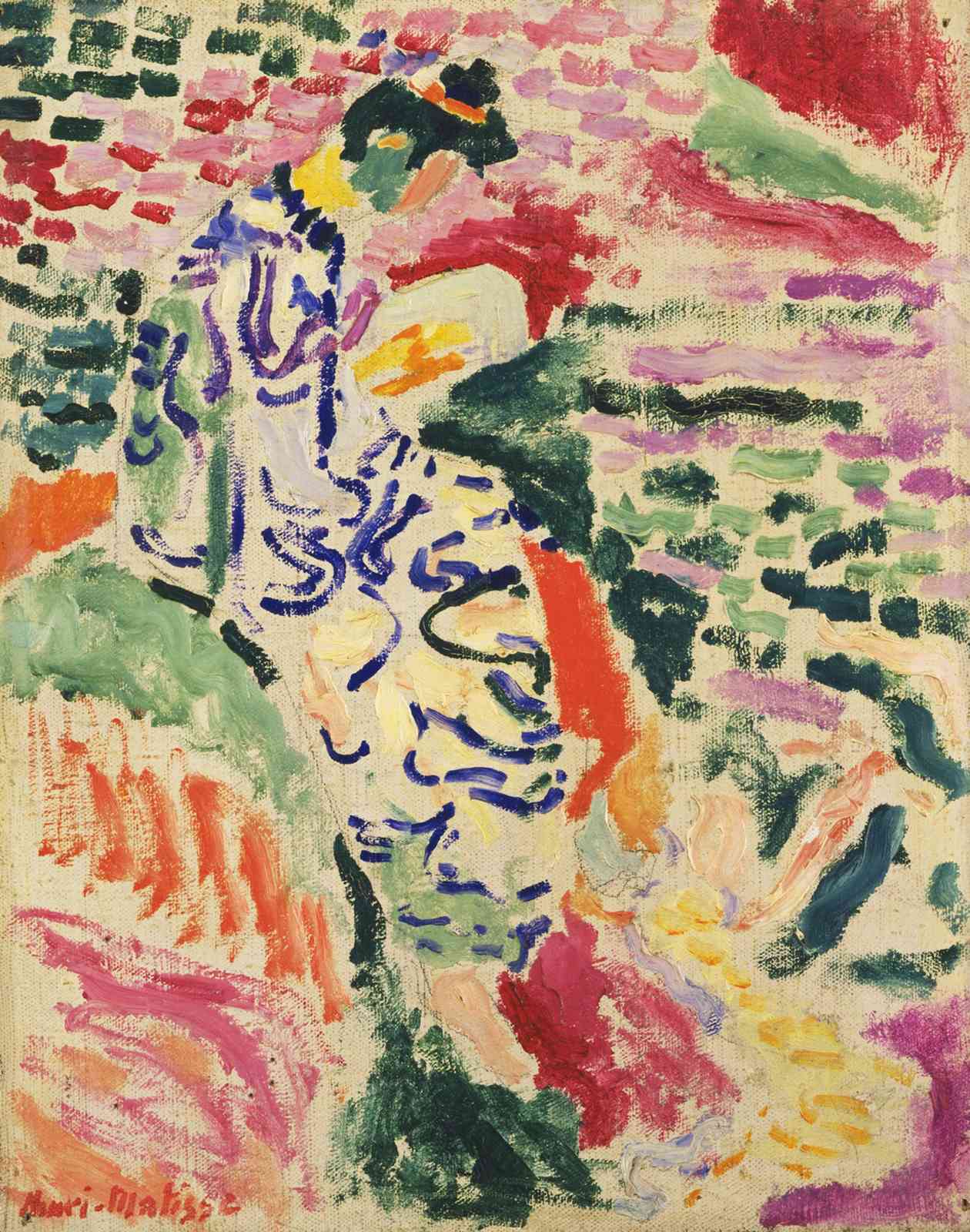 Vibrant Fauvist Portrait Woman Wall Art