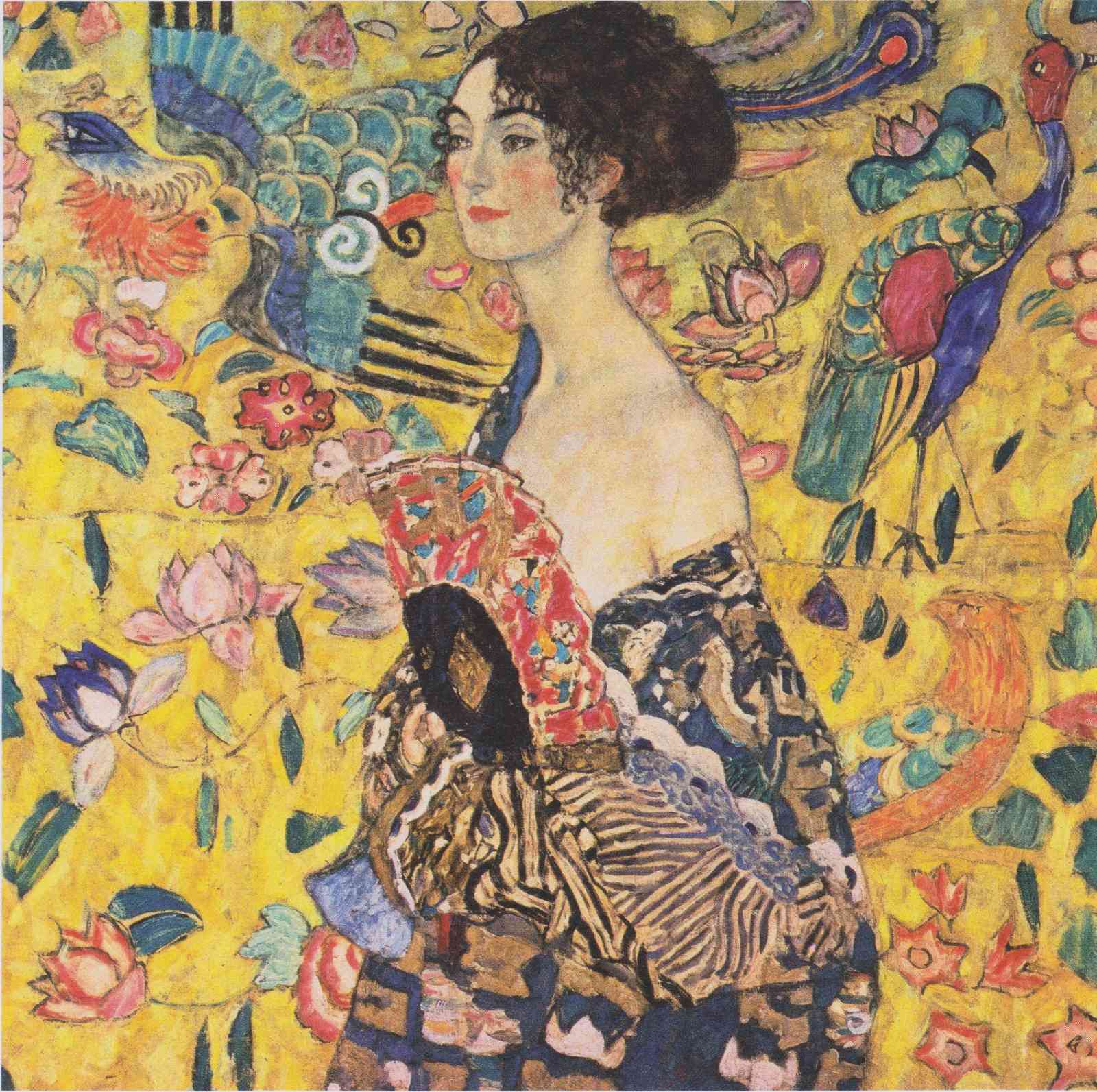 Art Nouveau Portrait Golden Floral Wall Art