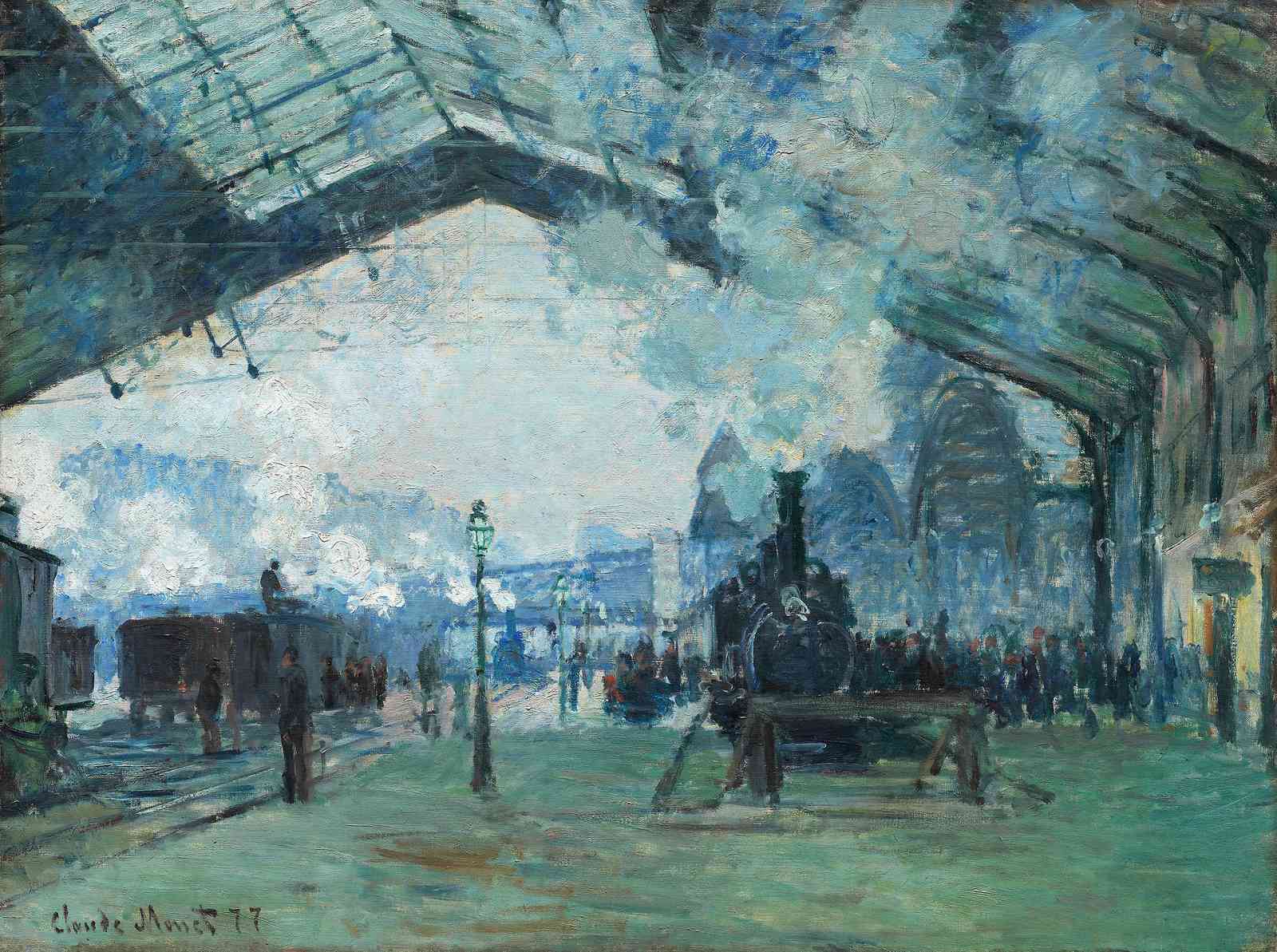 Impressionist Train Station Art Wall Art