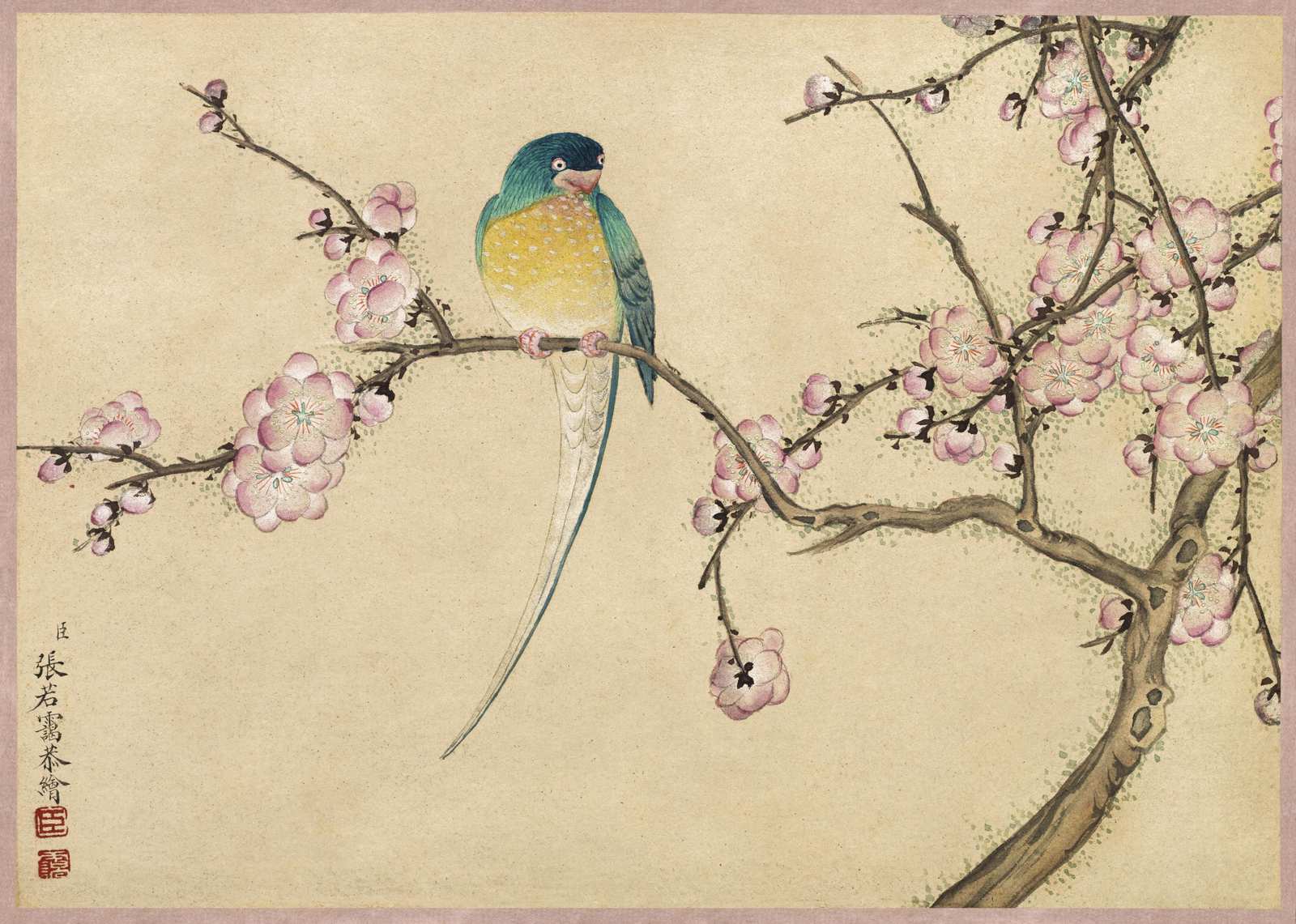 Exotic Bird Plum Blossom Wall Art