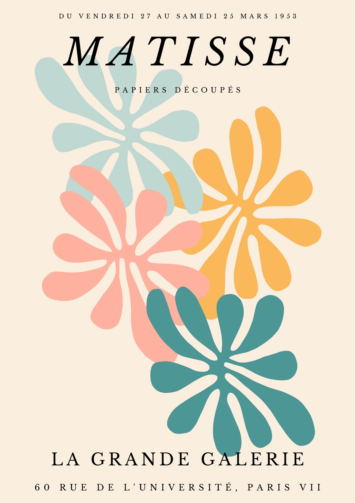 Vintage Floral Matisse Papiers Découpés Wall Art