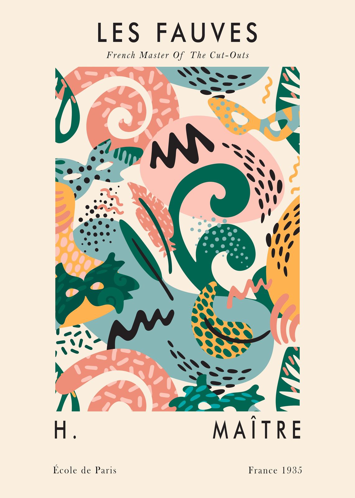 Retro Abstract Matisse Cut-Outs Wall Art