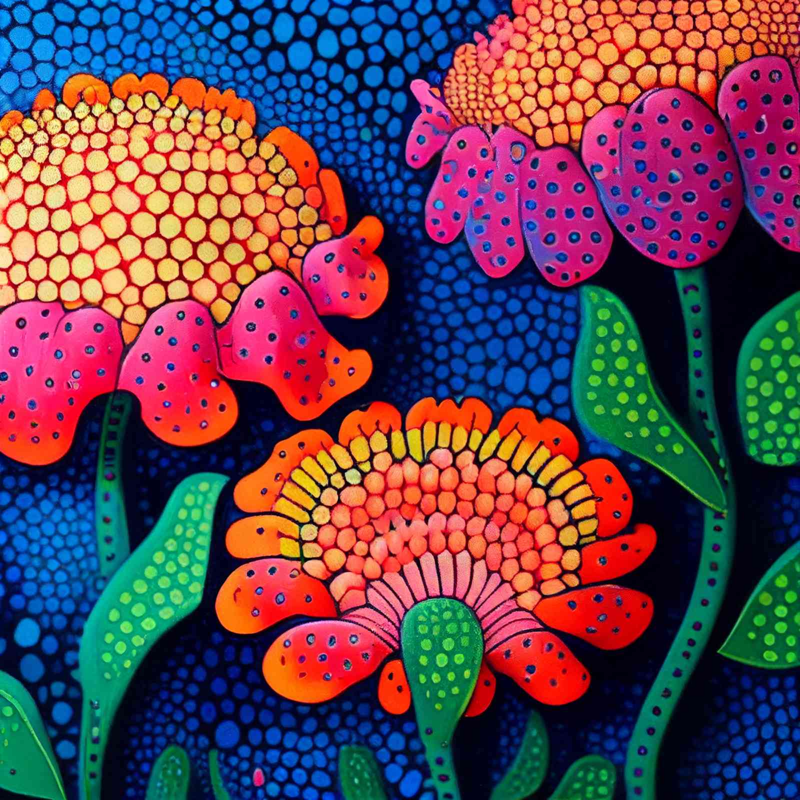 Vibrant Floral Fantasy Wall Art