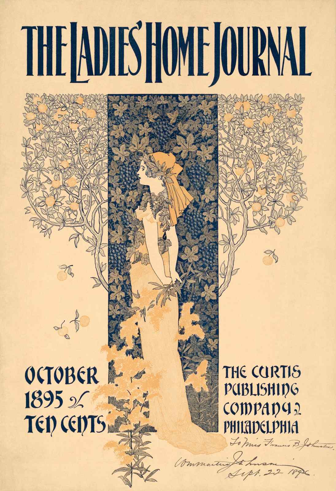 Vintage Lady & Nature Art Nouveau Wall Art
