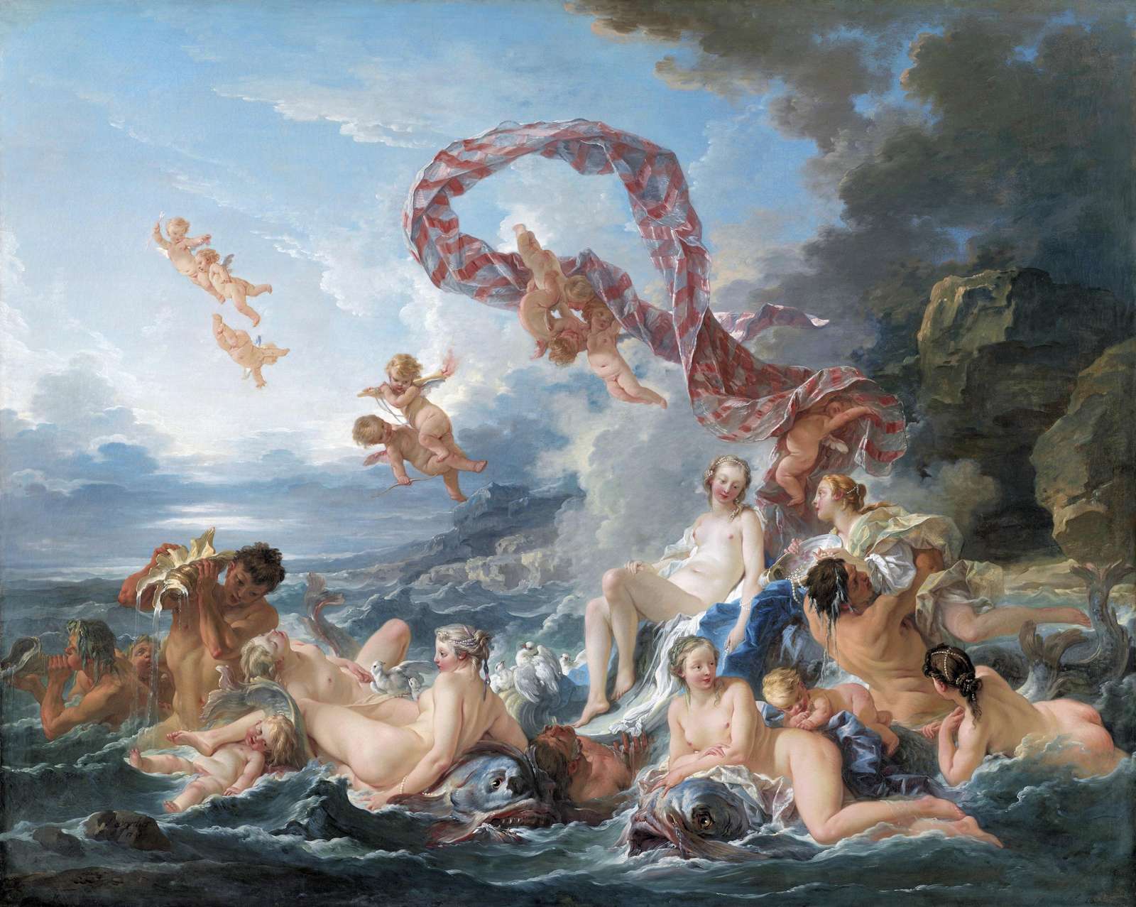 Neoclassical Triumph Cherubs & Nymphs Wall Art