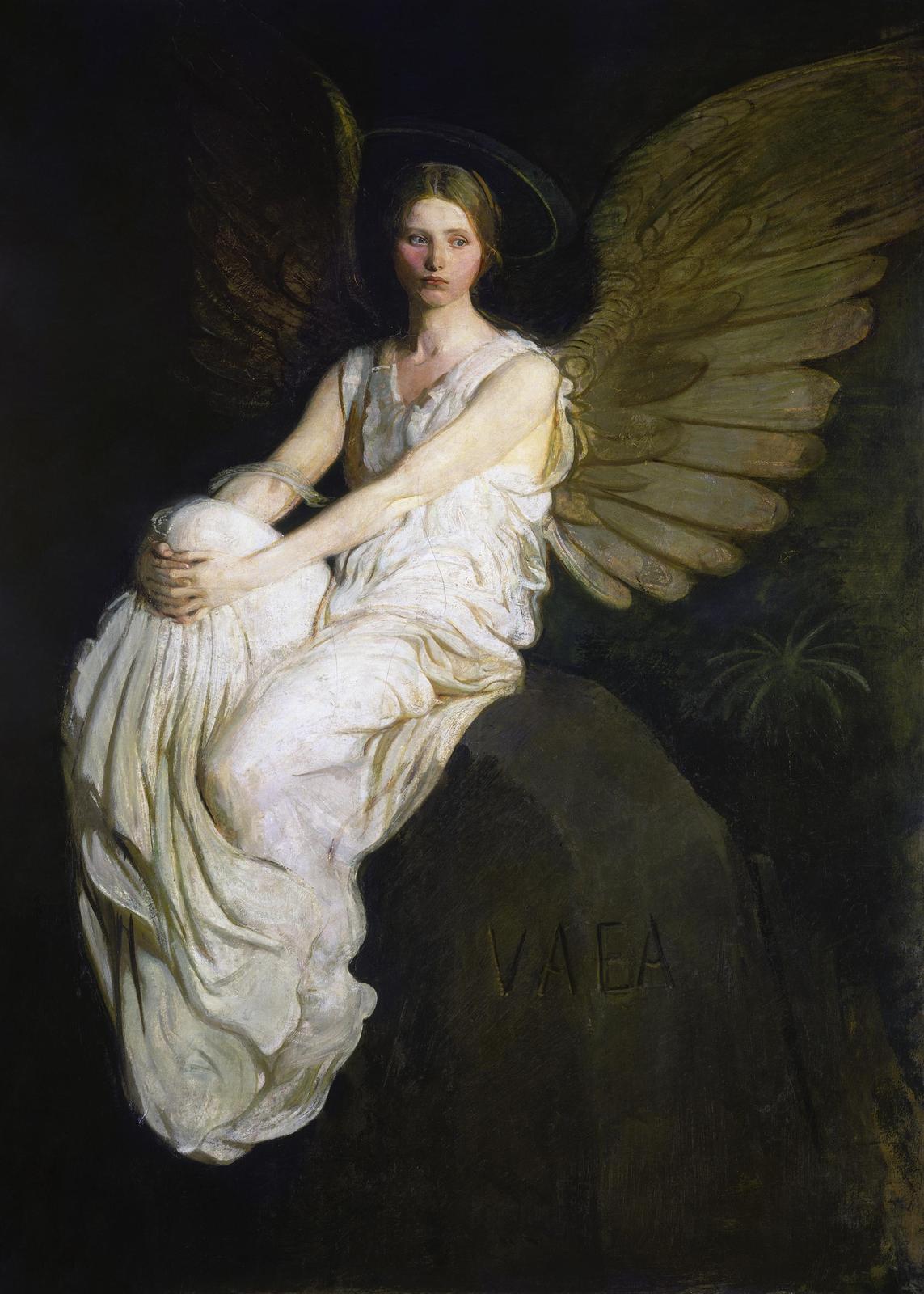 Serene Angel Contemplation Wall Art