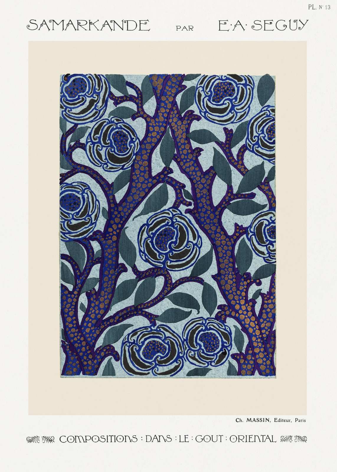 Art Deco Floral Samarkande Wall Art