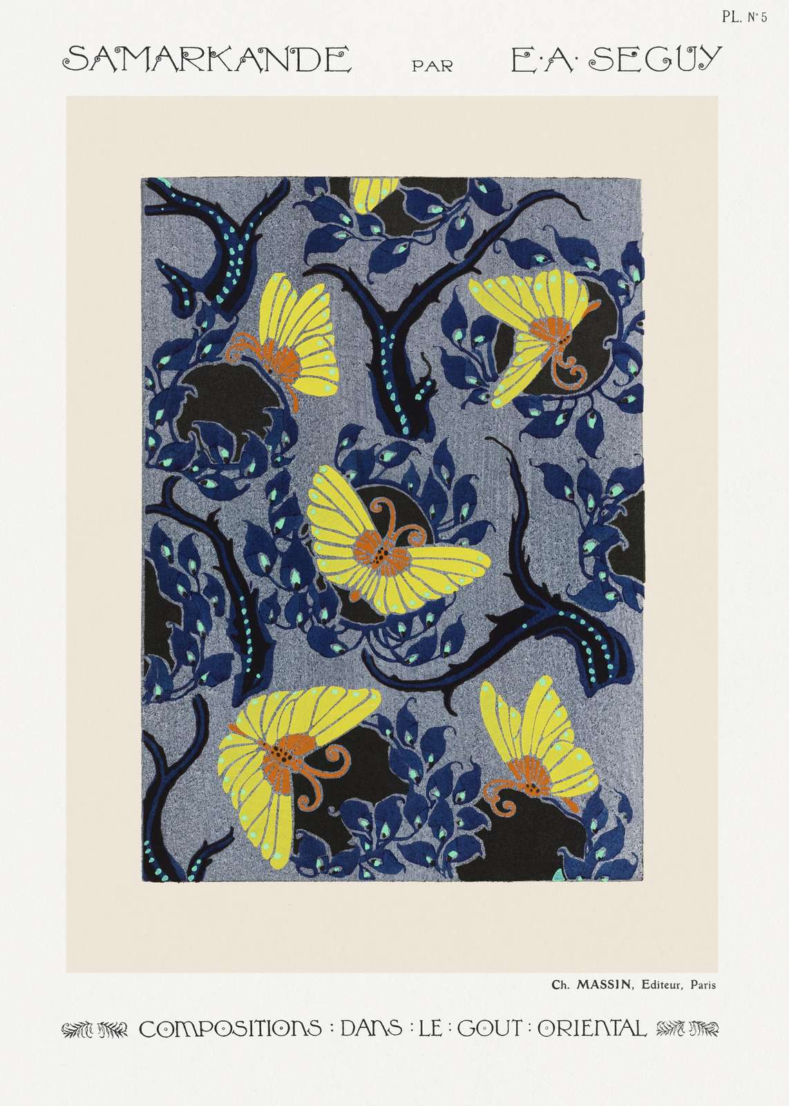 Art Deco Butterfly Samarkande Wall Art