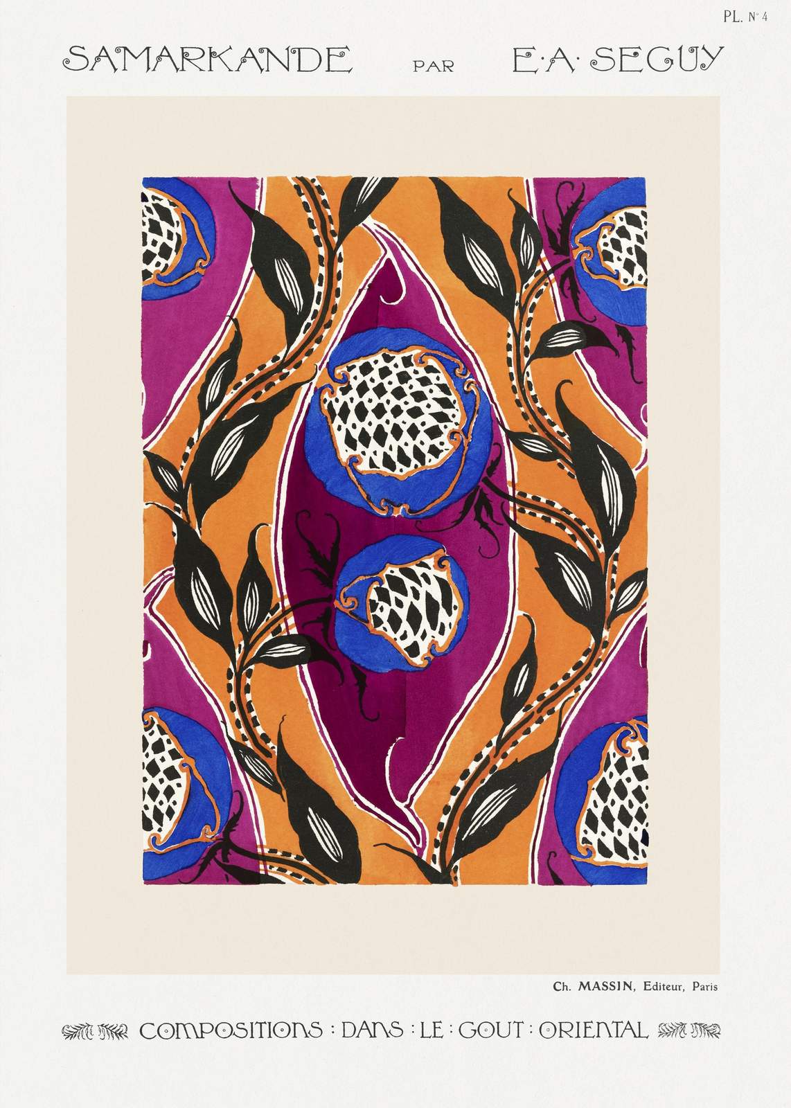 Art Deco Floral Samarkande Wall Art