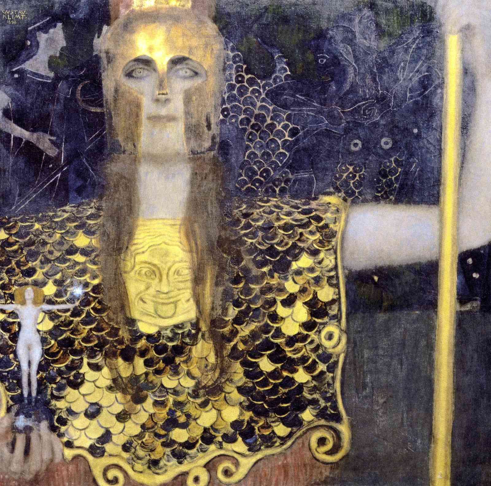 Gustav Klimt Warrior Goddess Gold Wall Art