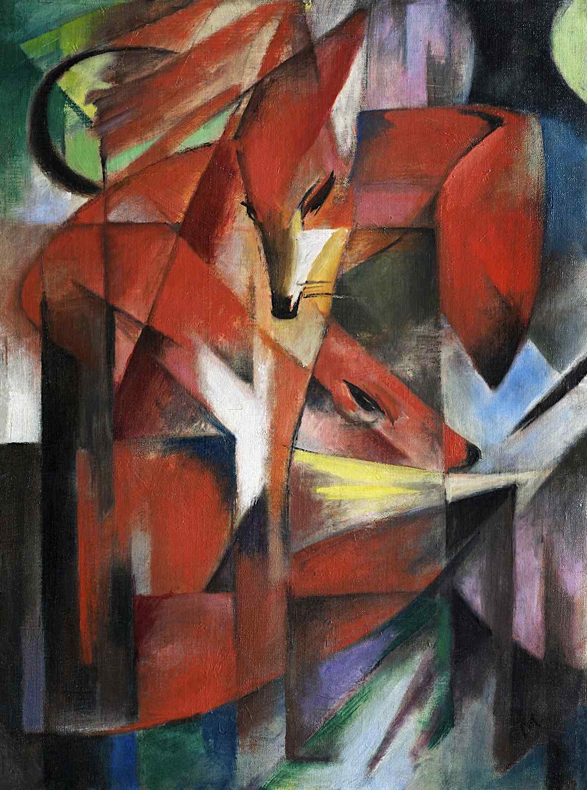 Vibrant Foxes Cubist Style Wall Art