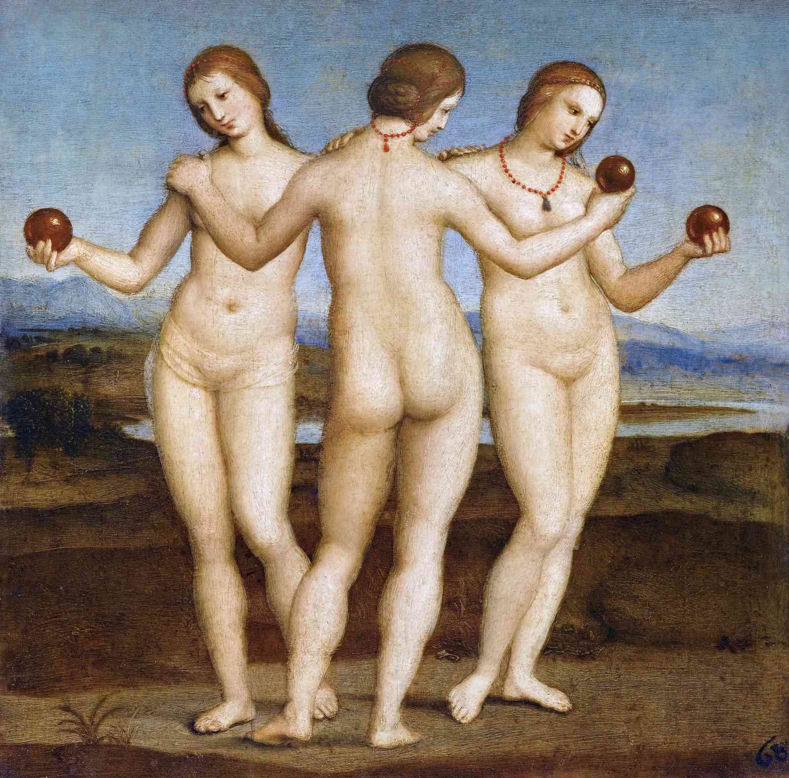 Three Graces Classical Nude Renaissance Wall Art