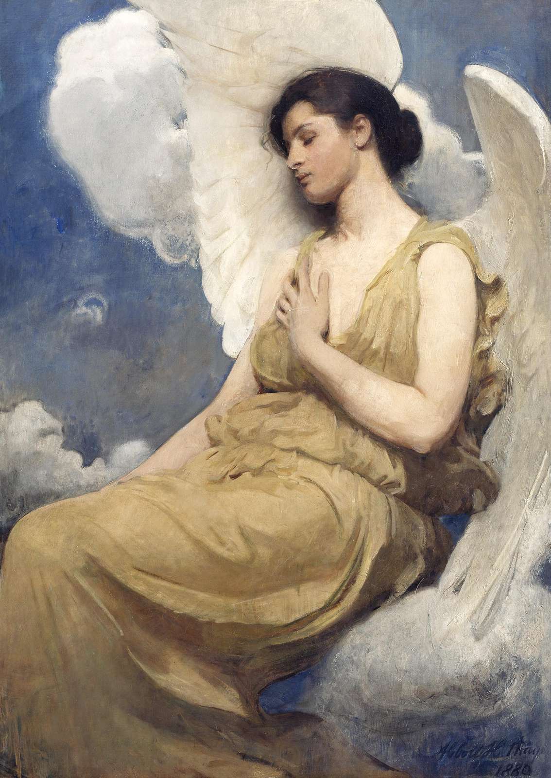Serene Angel Reclining Wall Art Wall Art