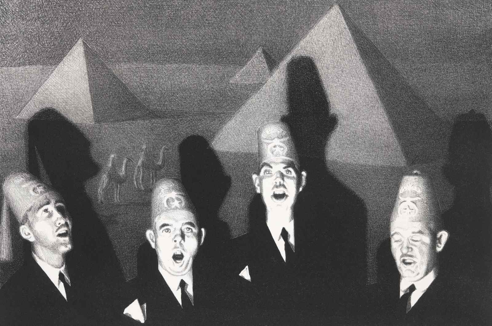 Mystery Pyramids & Figures Wall Art